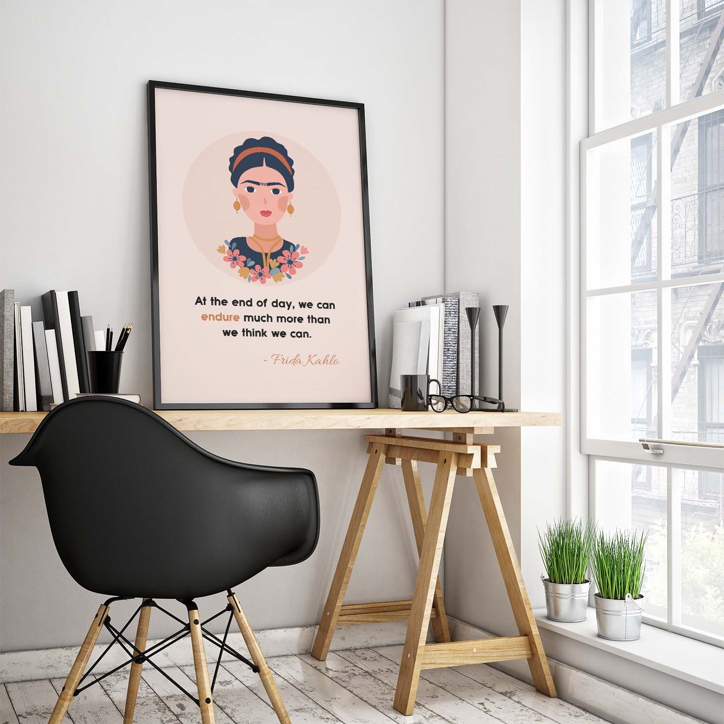 Frida Kahlo Artist Empowered Inspirational Quote Wall Art - Image 3