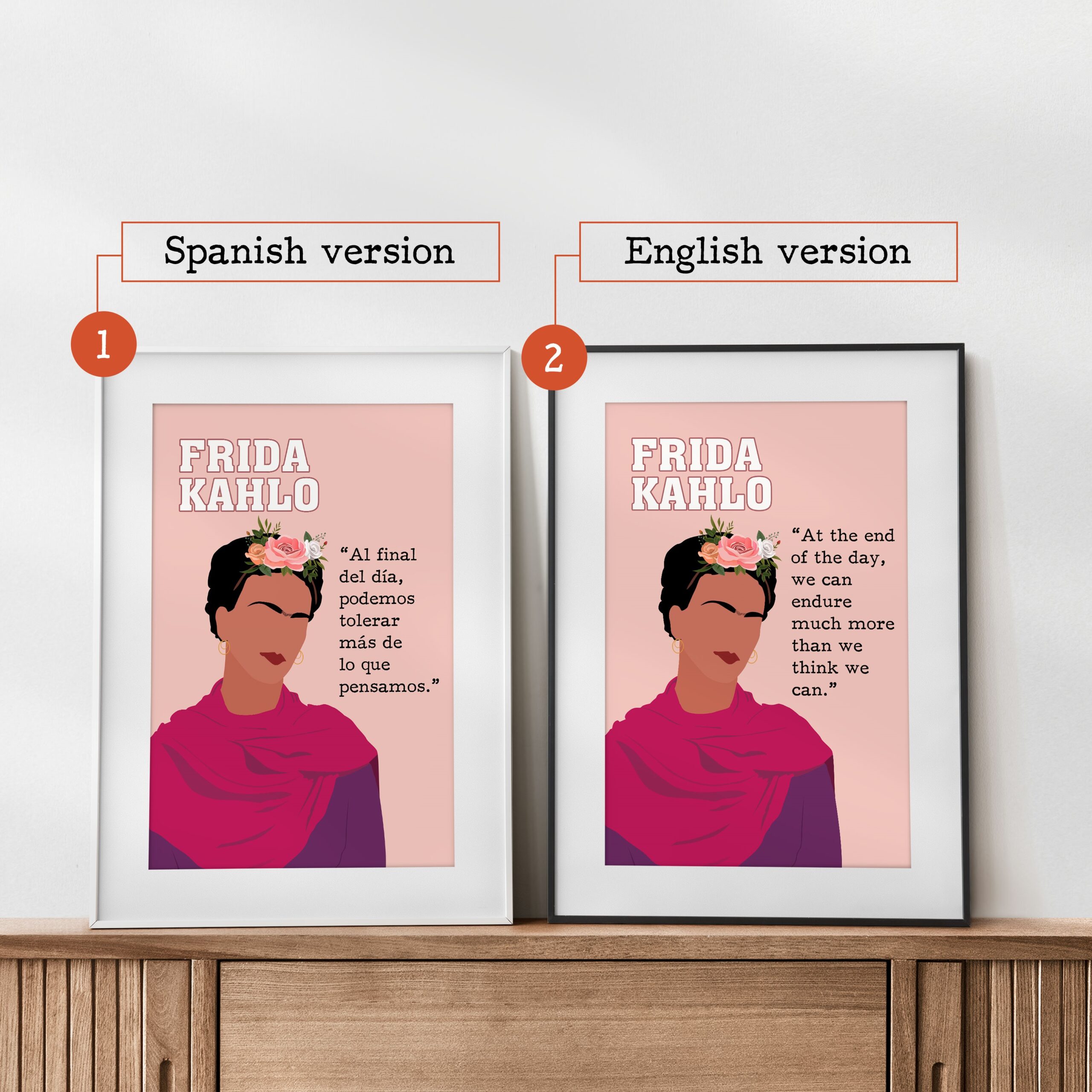 Frida Kahlo Latina Inspirational Quote Wall Art - Image 2