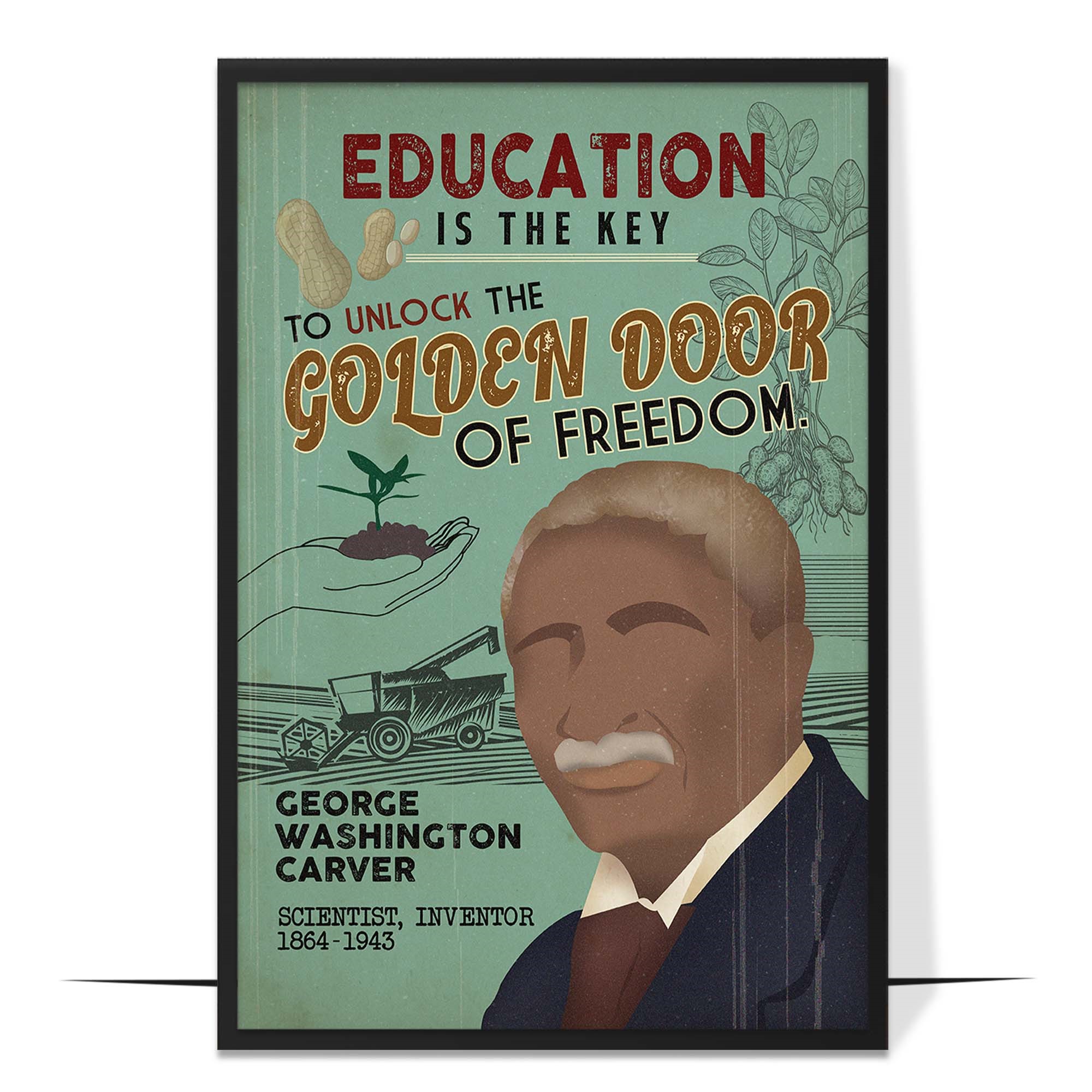 George Washington Carver Hand-drawn Wall Art