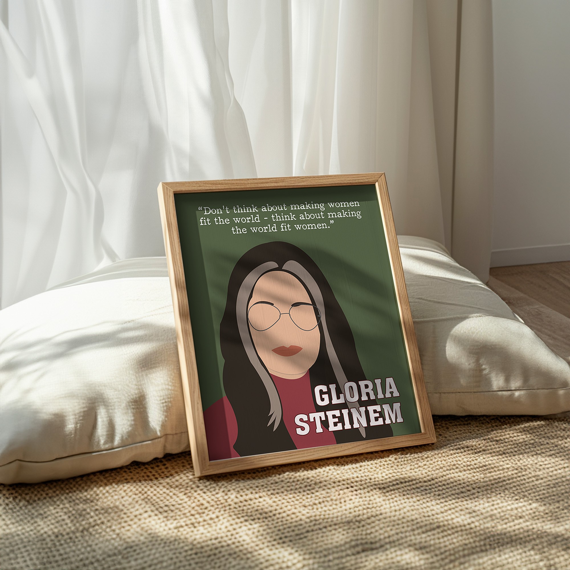 Gloria Steinem Powerful Women Inspirational Quote Wall Art - Image 2