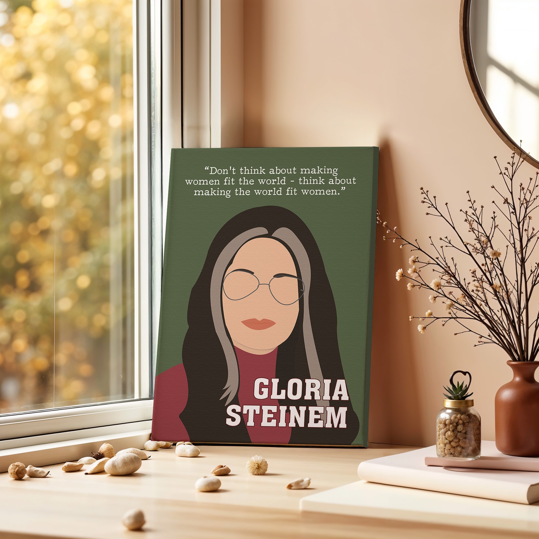 Gloria Steinem Powerful Women Inspirational Quote Wall Art - Image 4