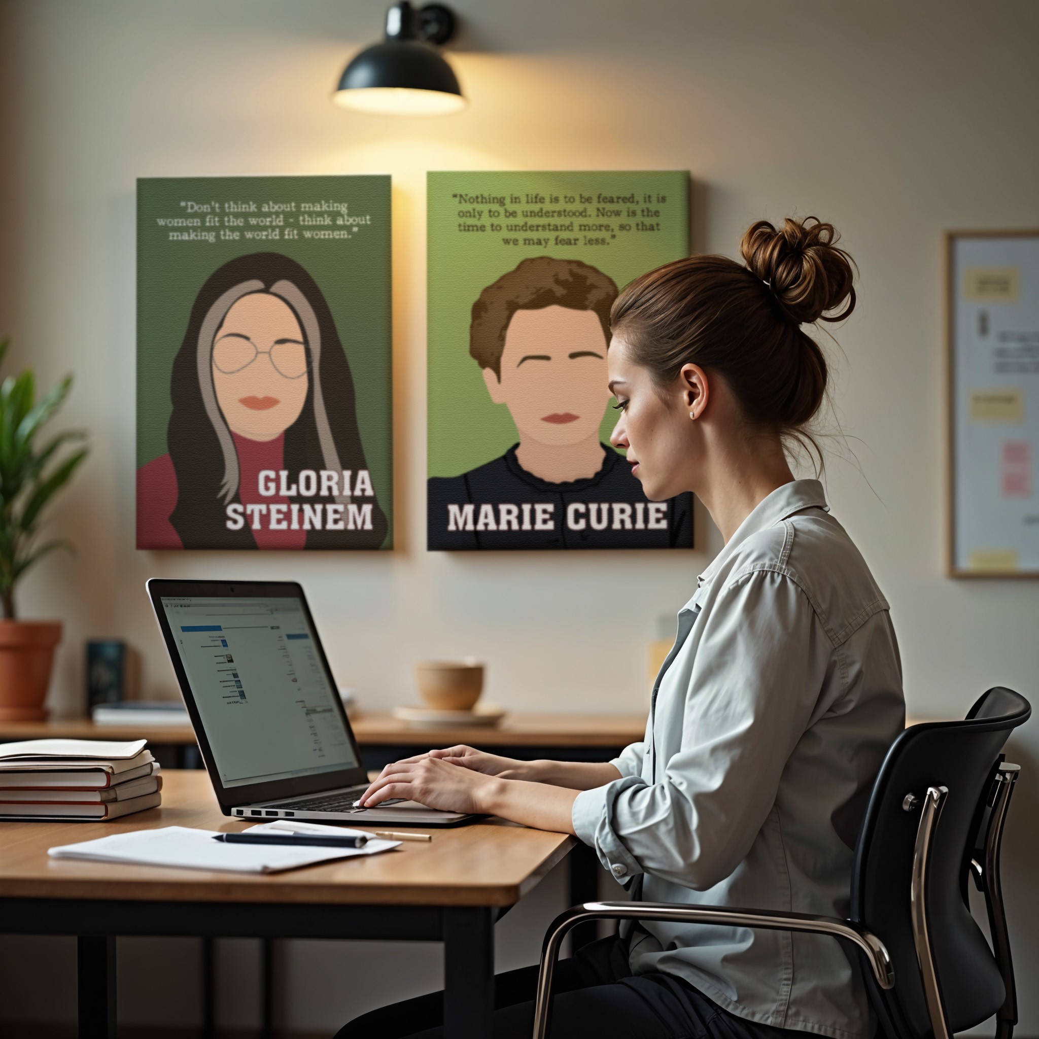 Gloria Steinem Powerful Women Inspirational Quote Wall Art - Image 5