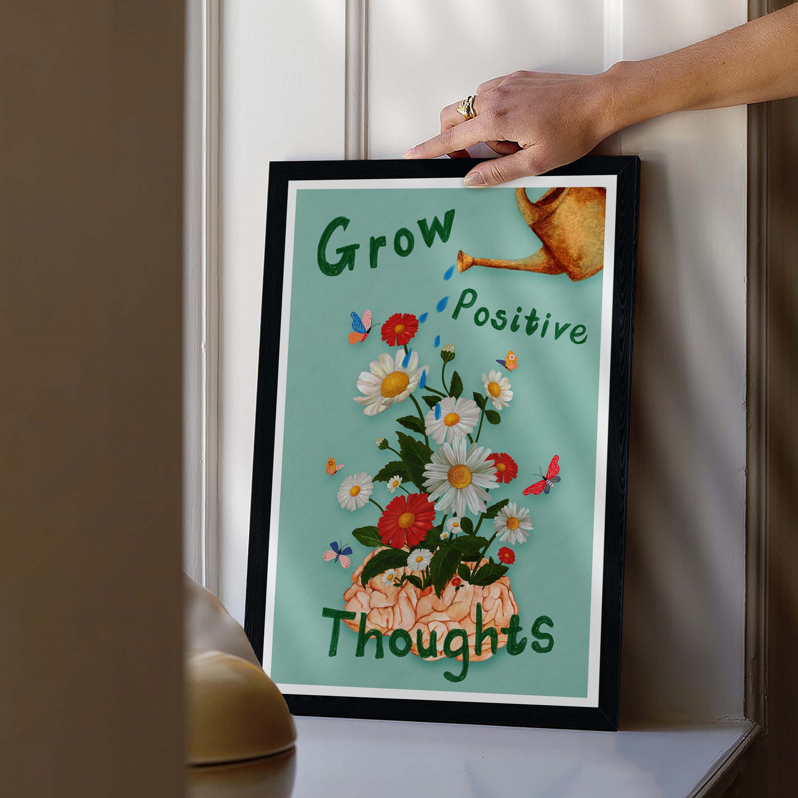 Grow Positive Thoughts Mental Health Wall Art - Image 3