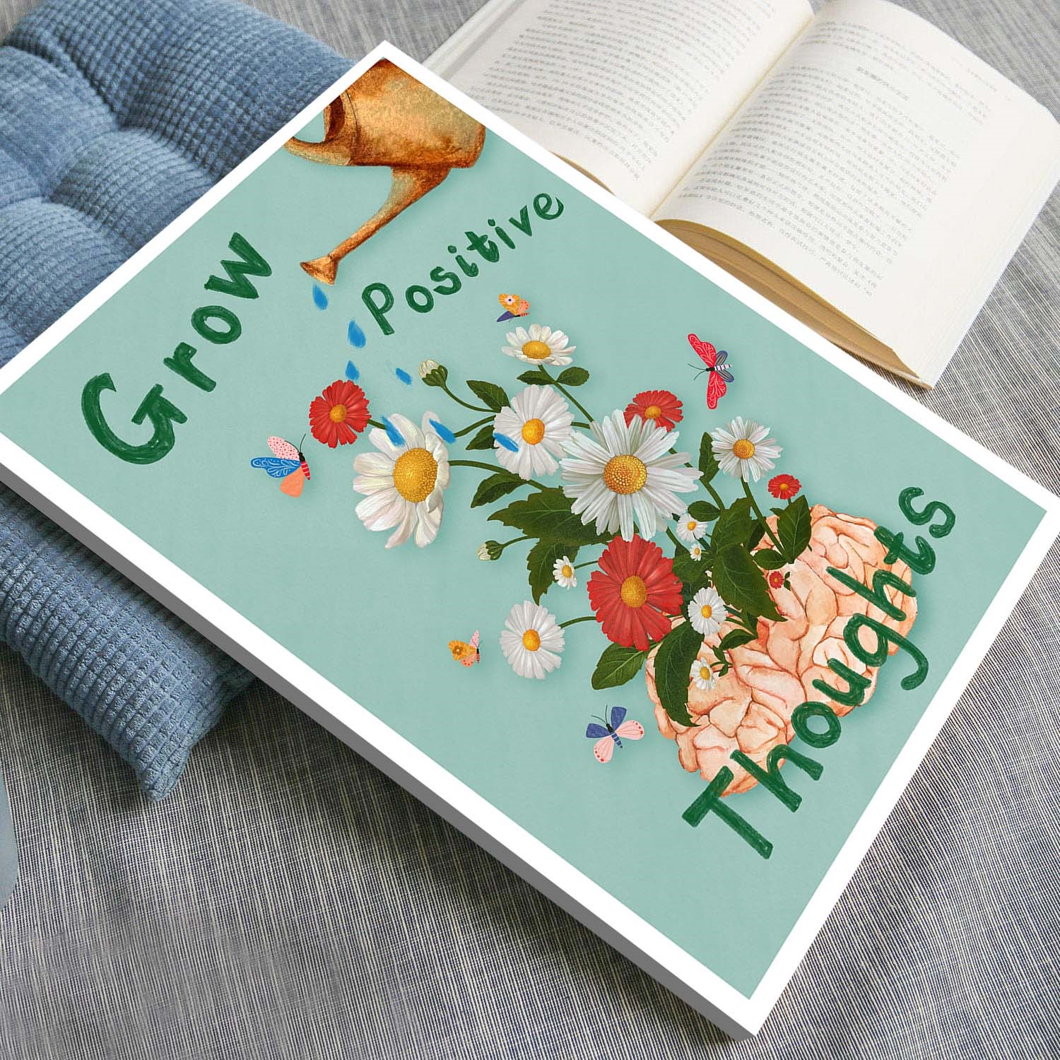 Grow Positive Thoughts Mental Health Wall Art - Image 4