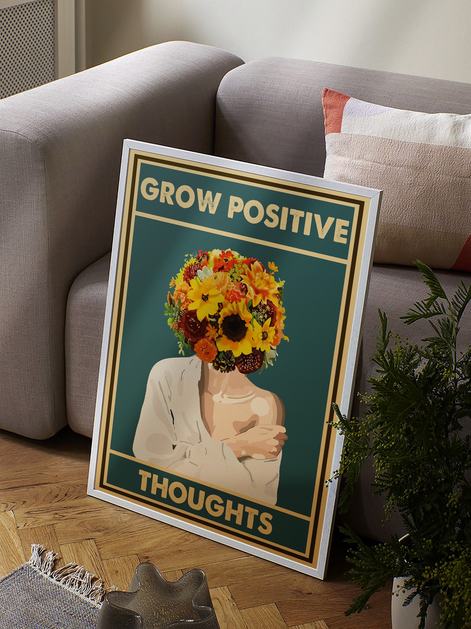 Grow Positive Thoughts Vintage Mental Health Printable - Image 3