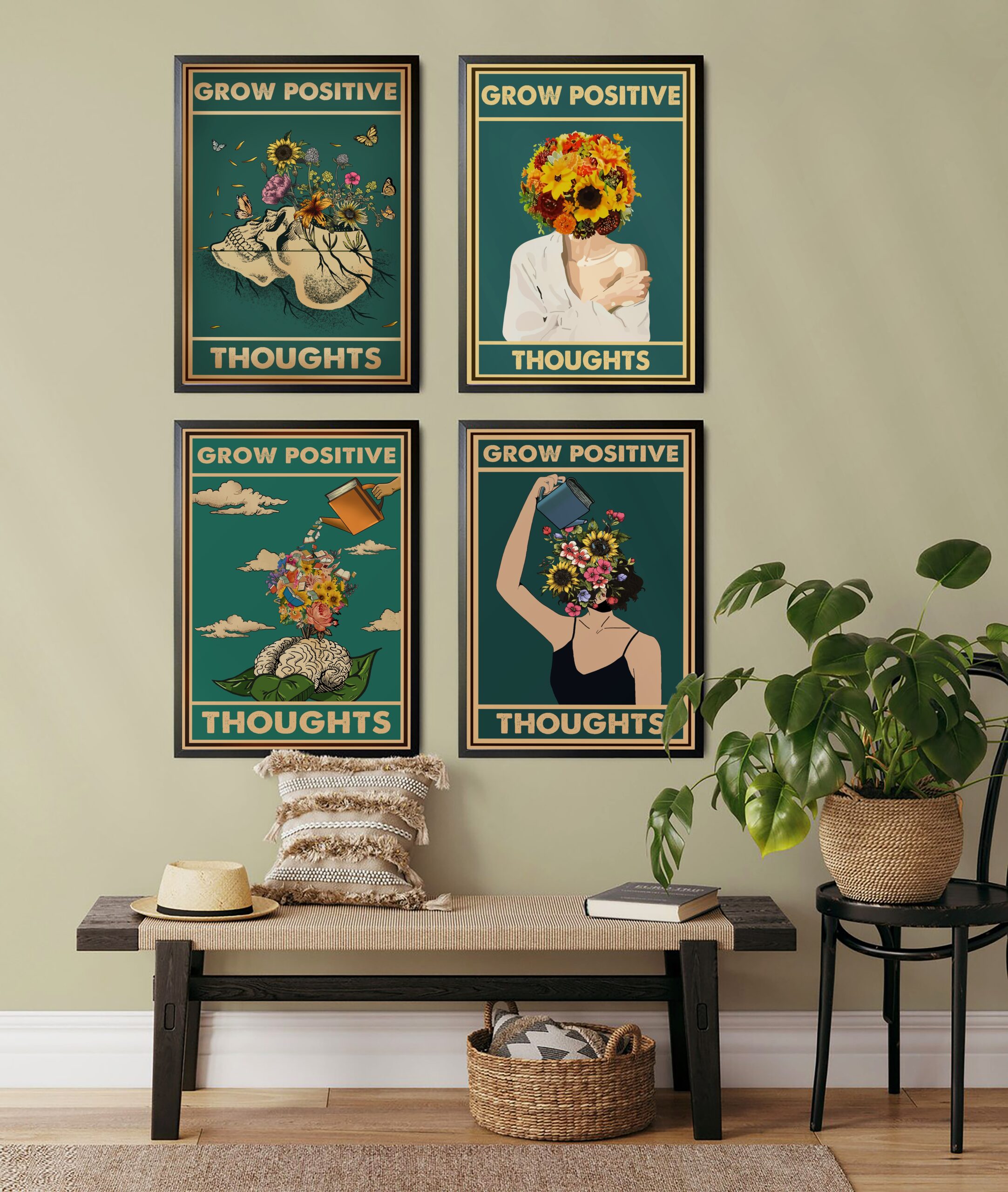 Grow Positive Thoughts Vintage Mental Health Printable - Image 6