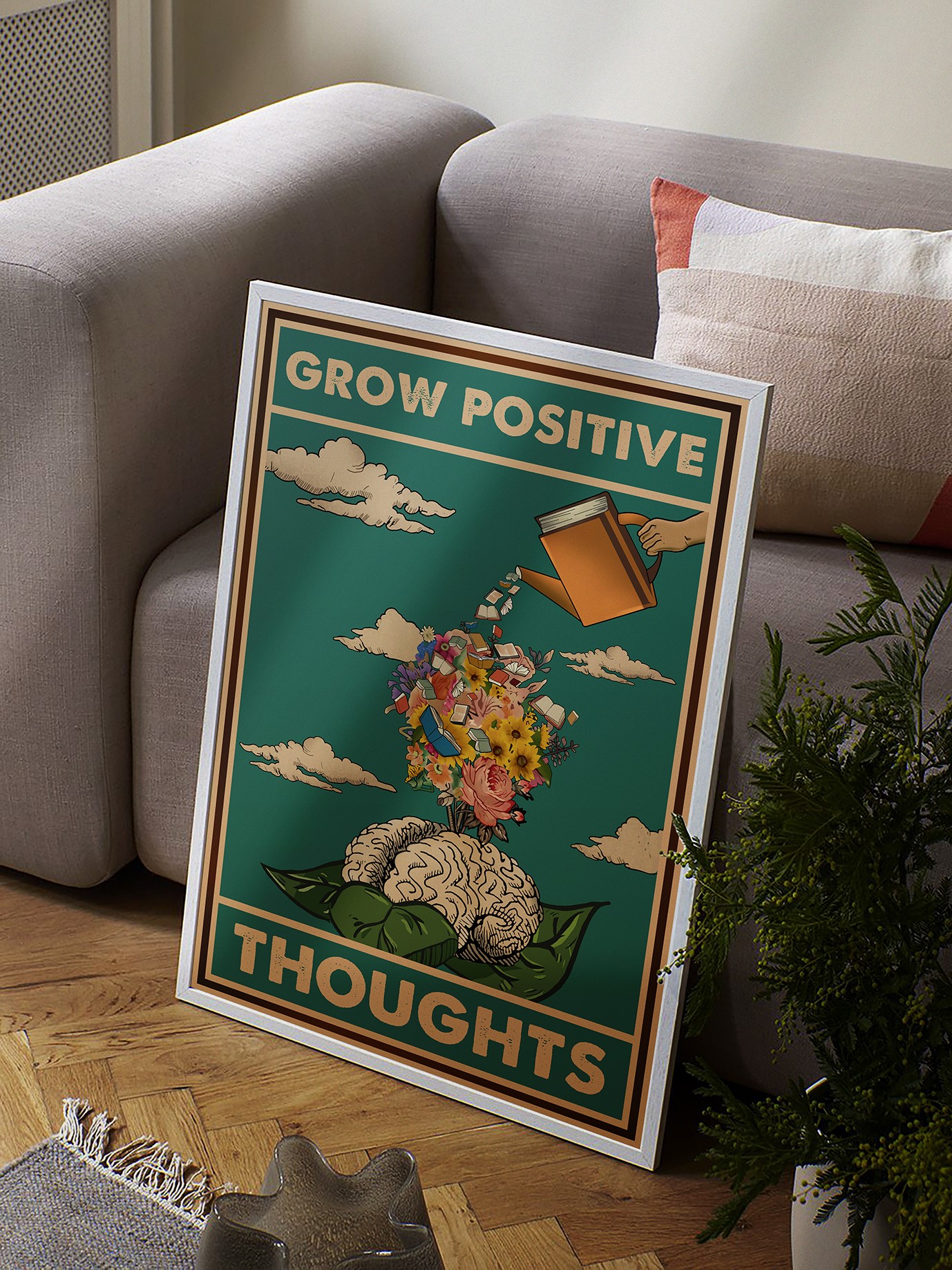 Grow Positive Thoughts Vintage Mental Health Printable - Image 3