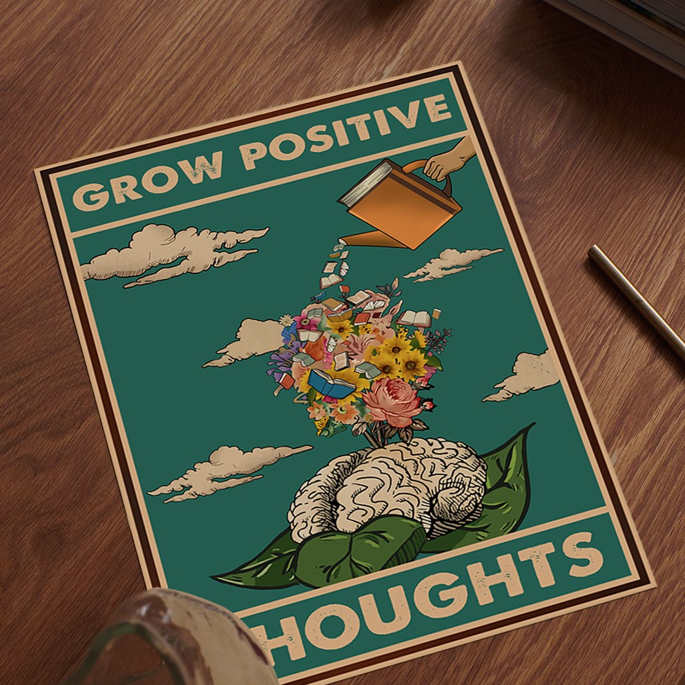 Grow Positive Thoughts Vintage Mental Health Printable - Image 5