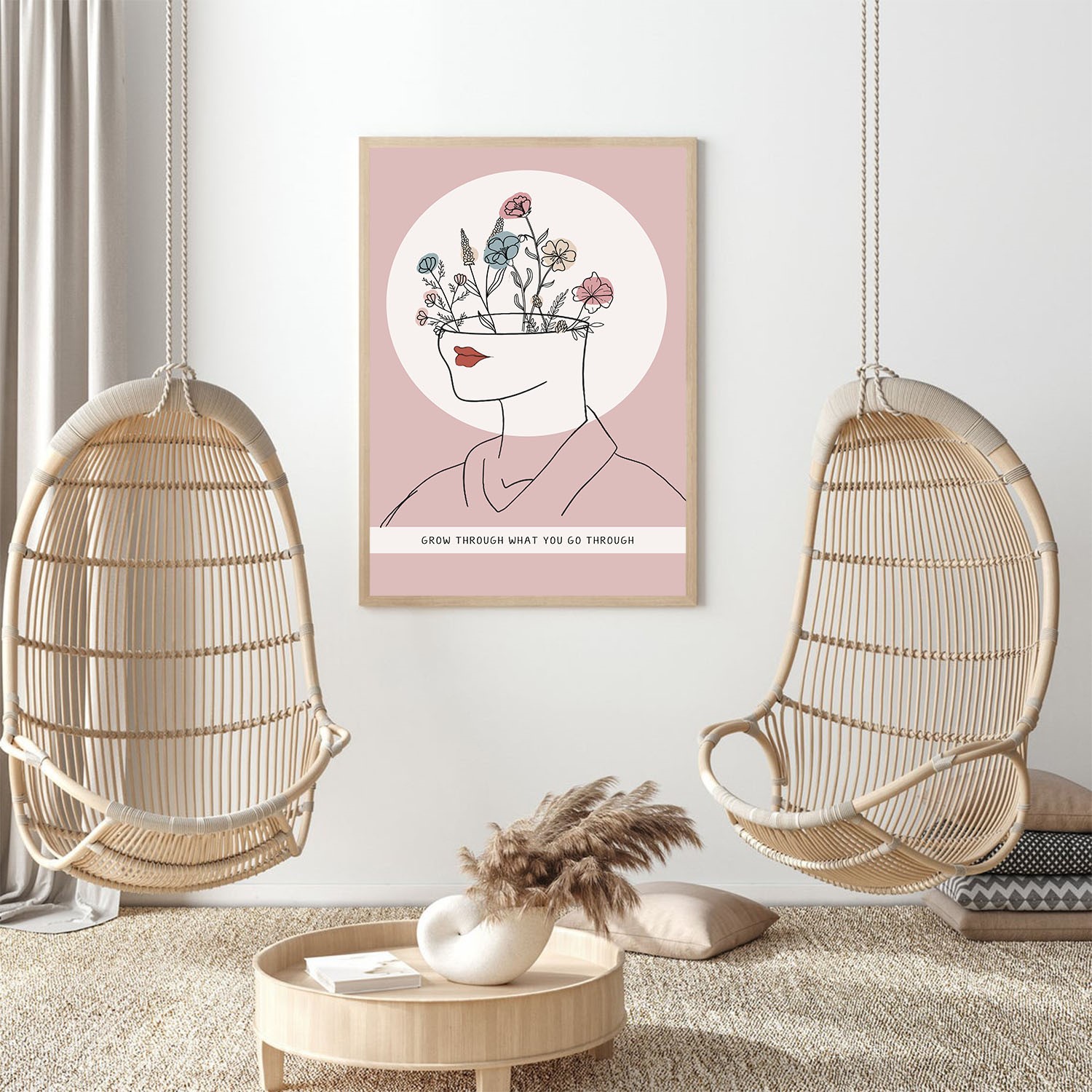 Grow Through Positive Mental Health Abstract Wall Art - Image 4