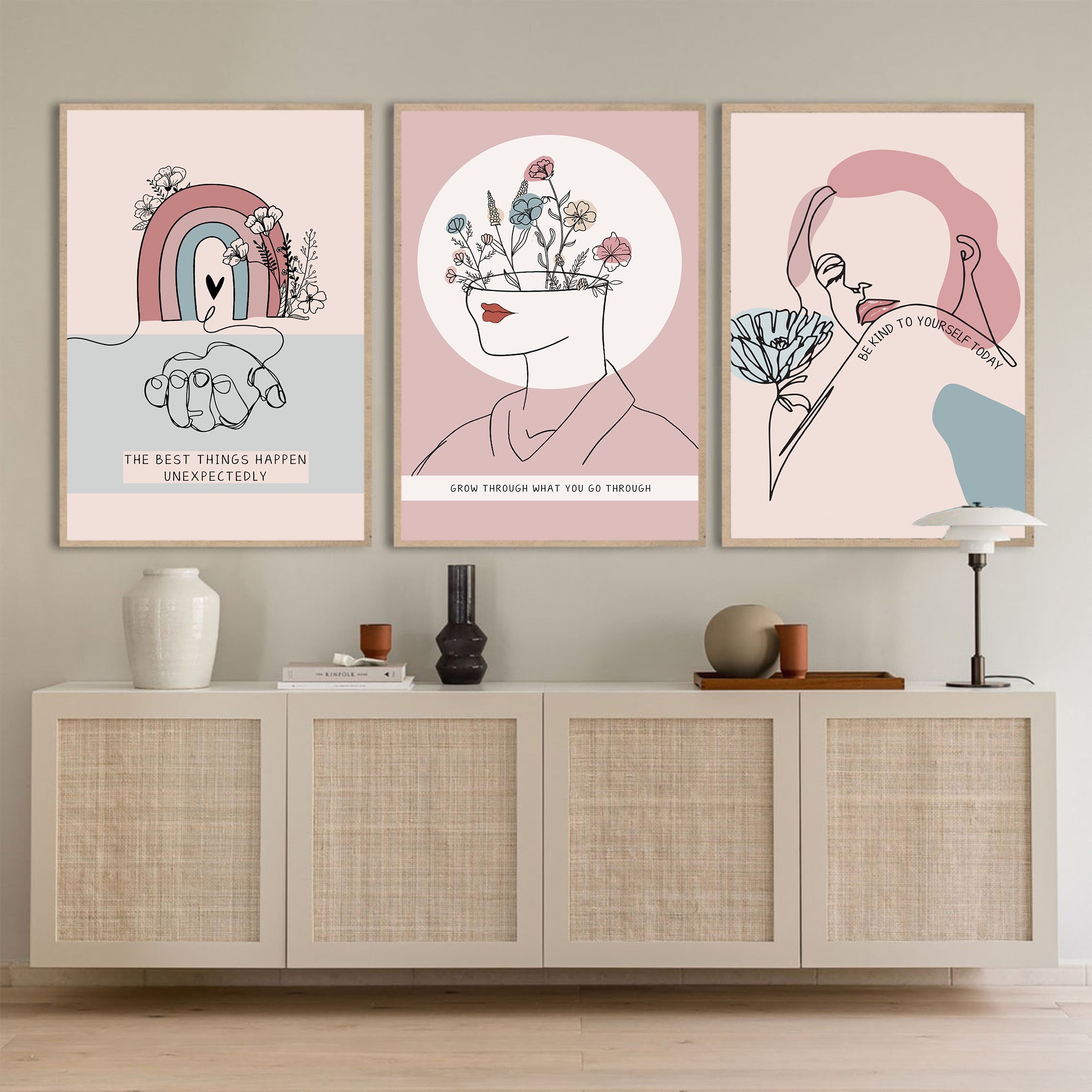 Grow Through Positive Mental Health Abstract Wall Art - Image 6