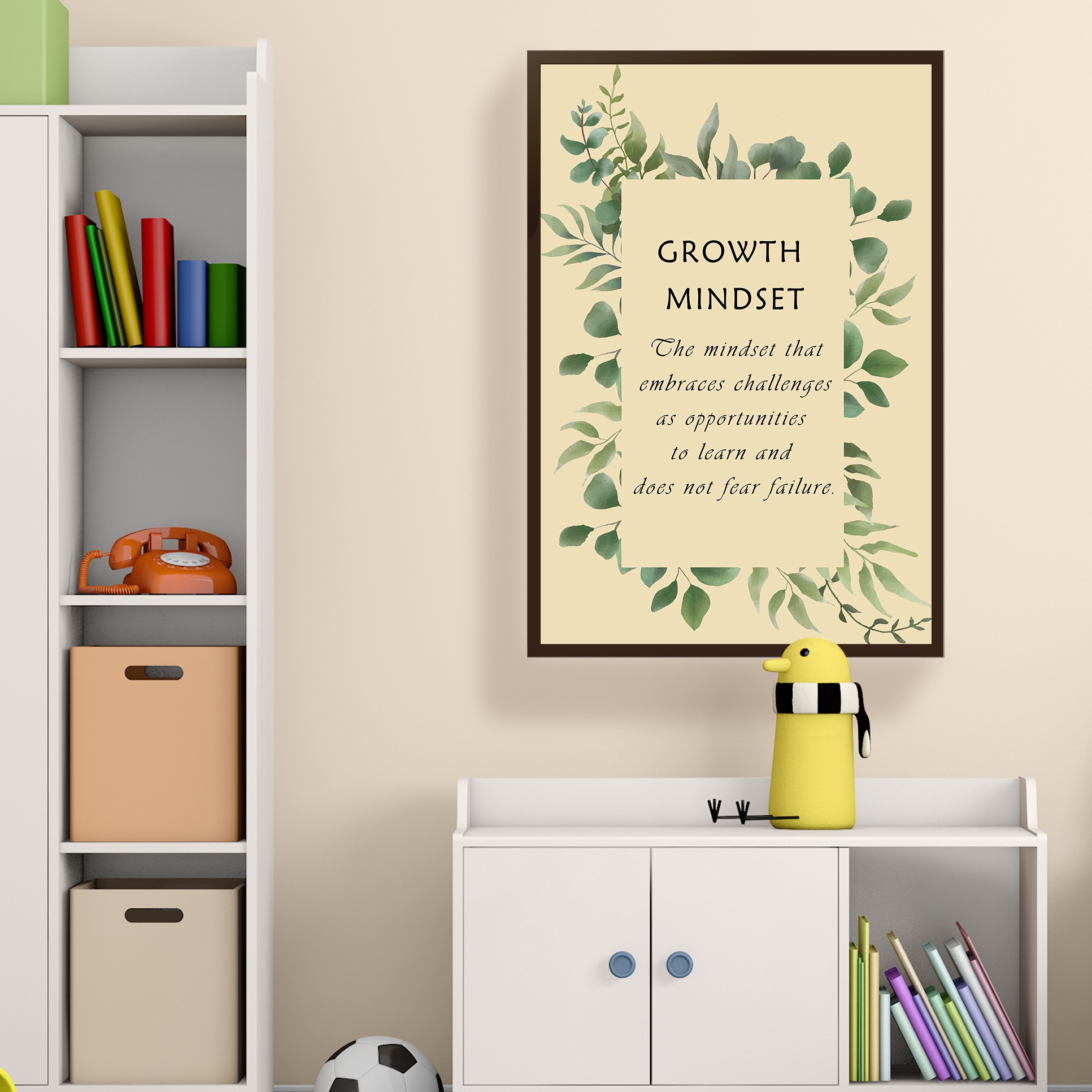 Growth Mindset Mental Health Positivity Quote Wall Art - Image 3