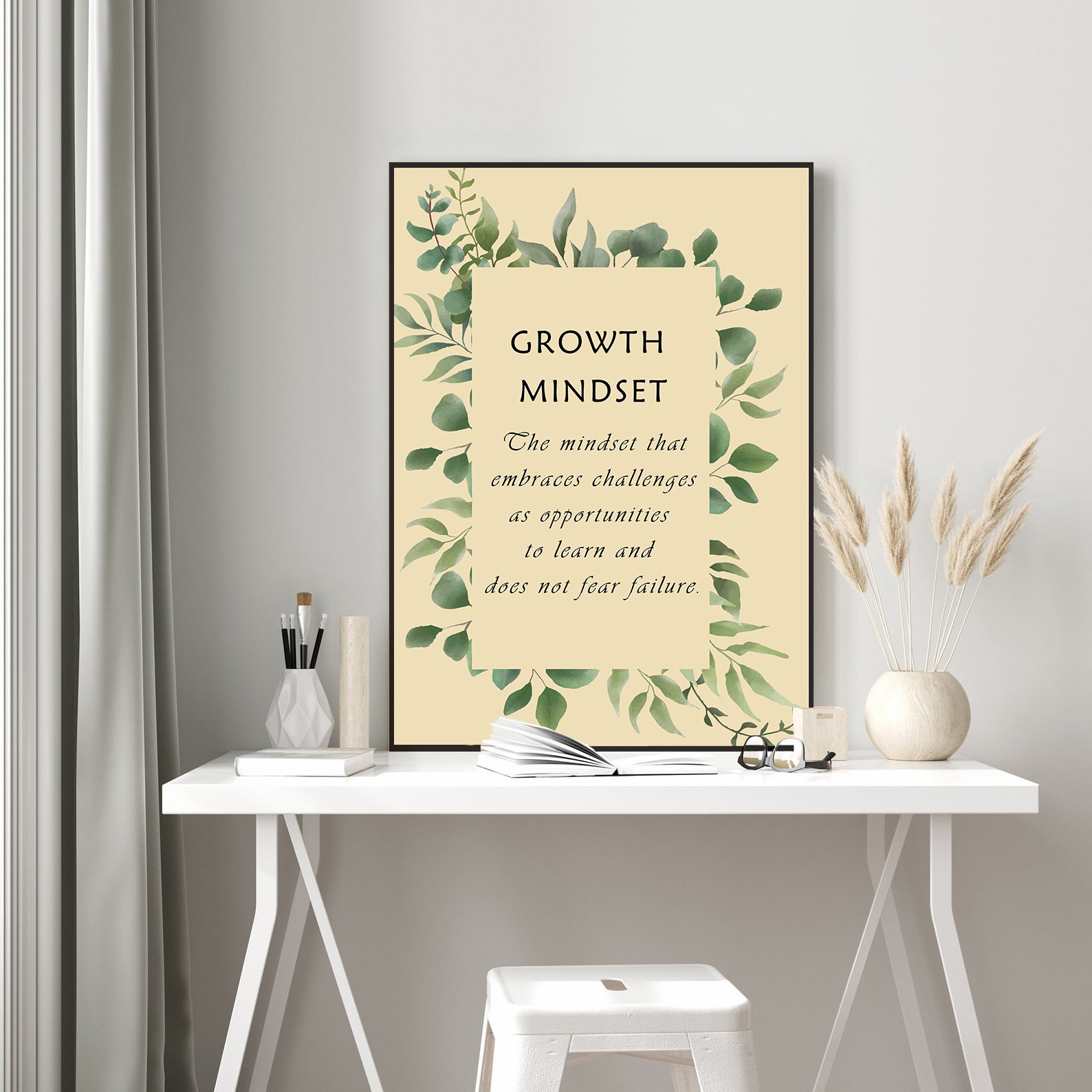 Growth Mindset Mental Health Positivity Quote Wall Art - Image 5