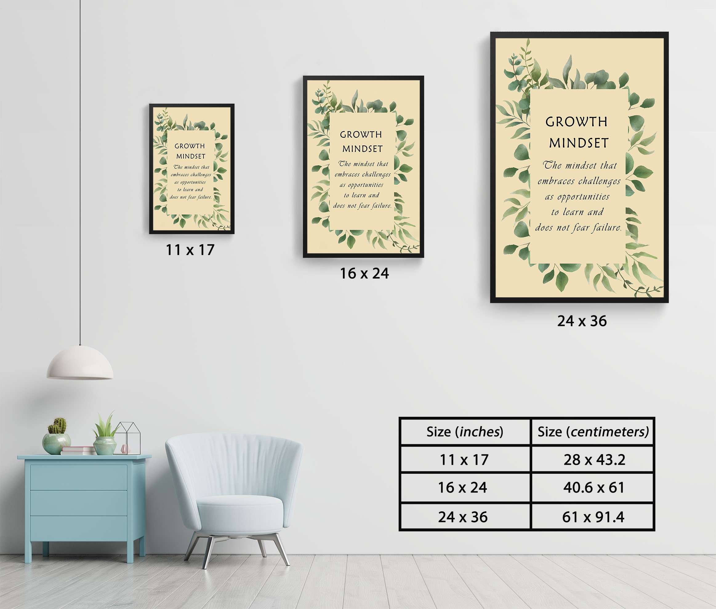 Growth Mindset Mental Health Positivity Quote Wall Art - Image 7