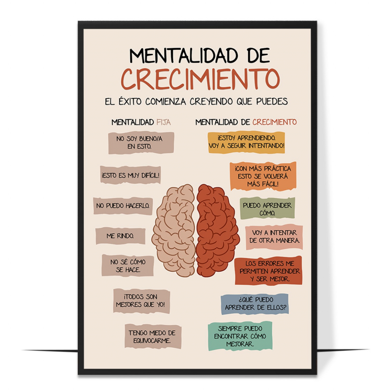 Growth Mindset (Spanish) hand-drawn therapy print — A hand-drawn set of Spanish growth-mindset phr