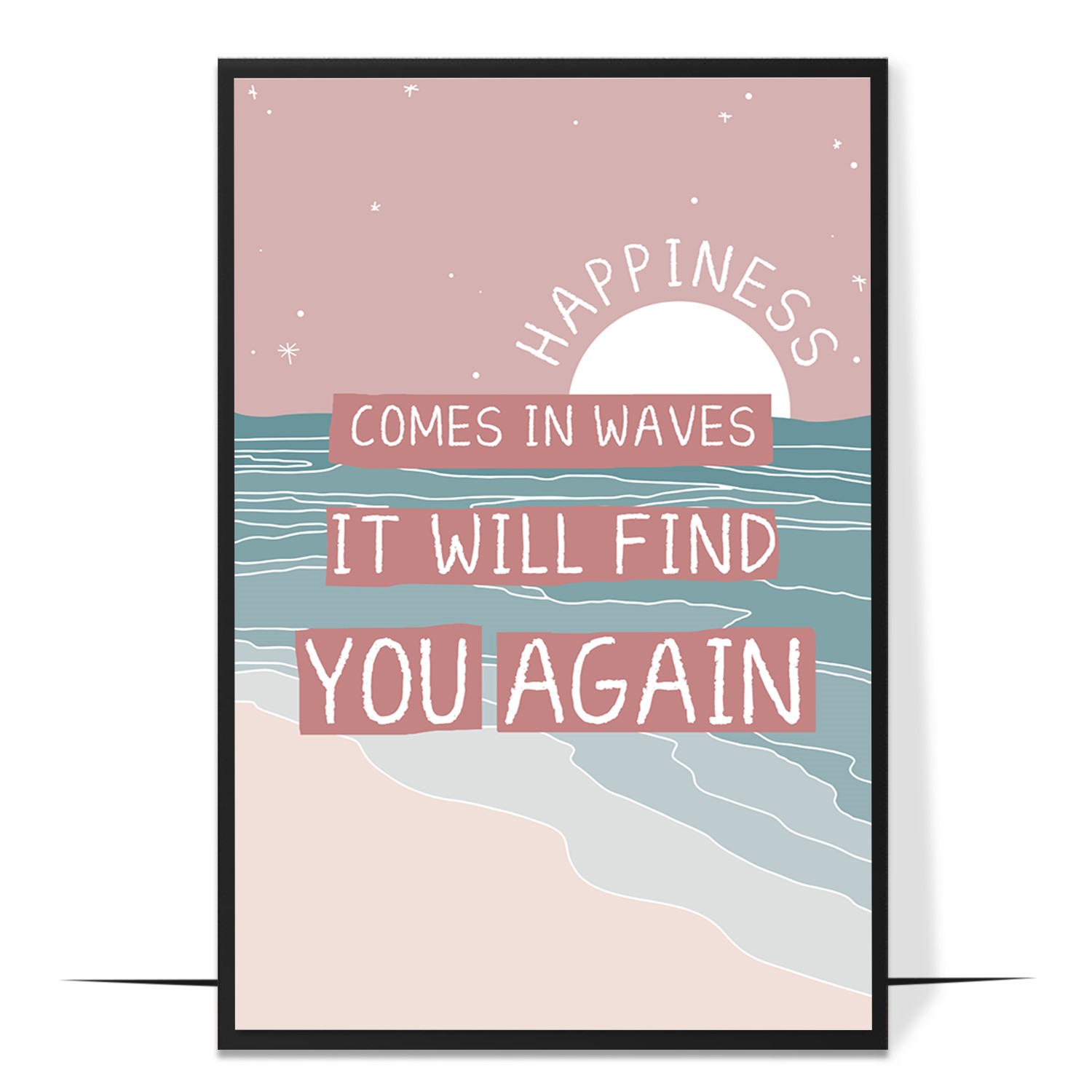 Happiness Comes in Waves Wall Art