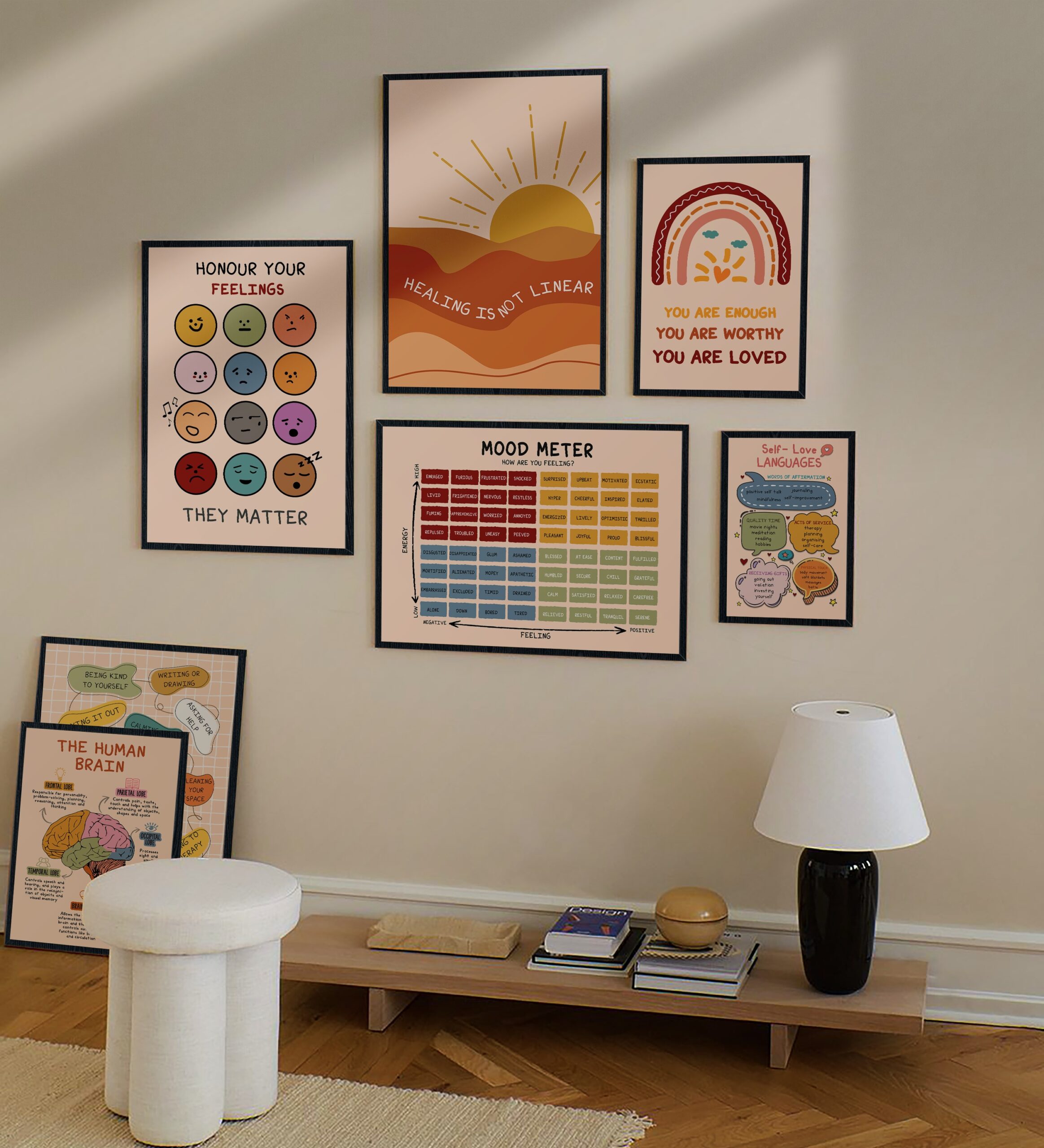 Healing Is Not Linear Boho Mental Health Wall Art - Image 6