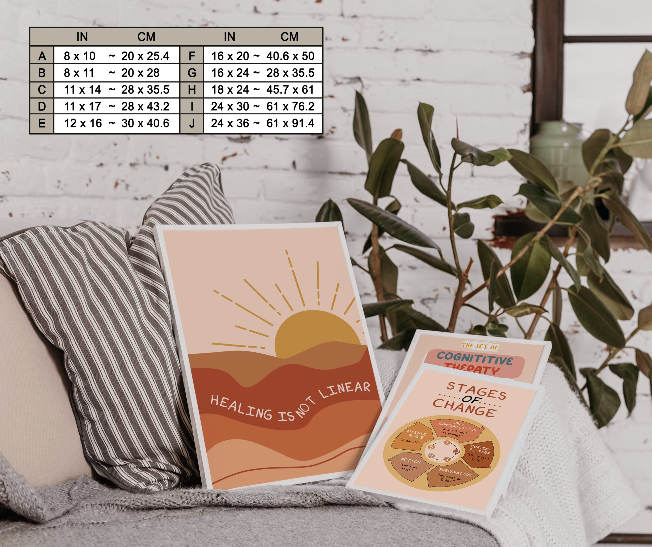 Healing Is Not Linear Boho Mental Health Wall Art - Image 7