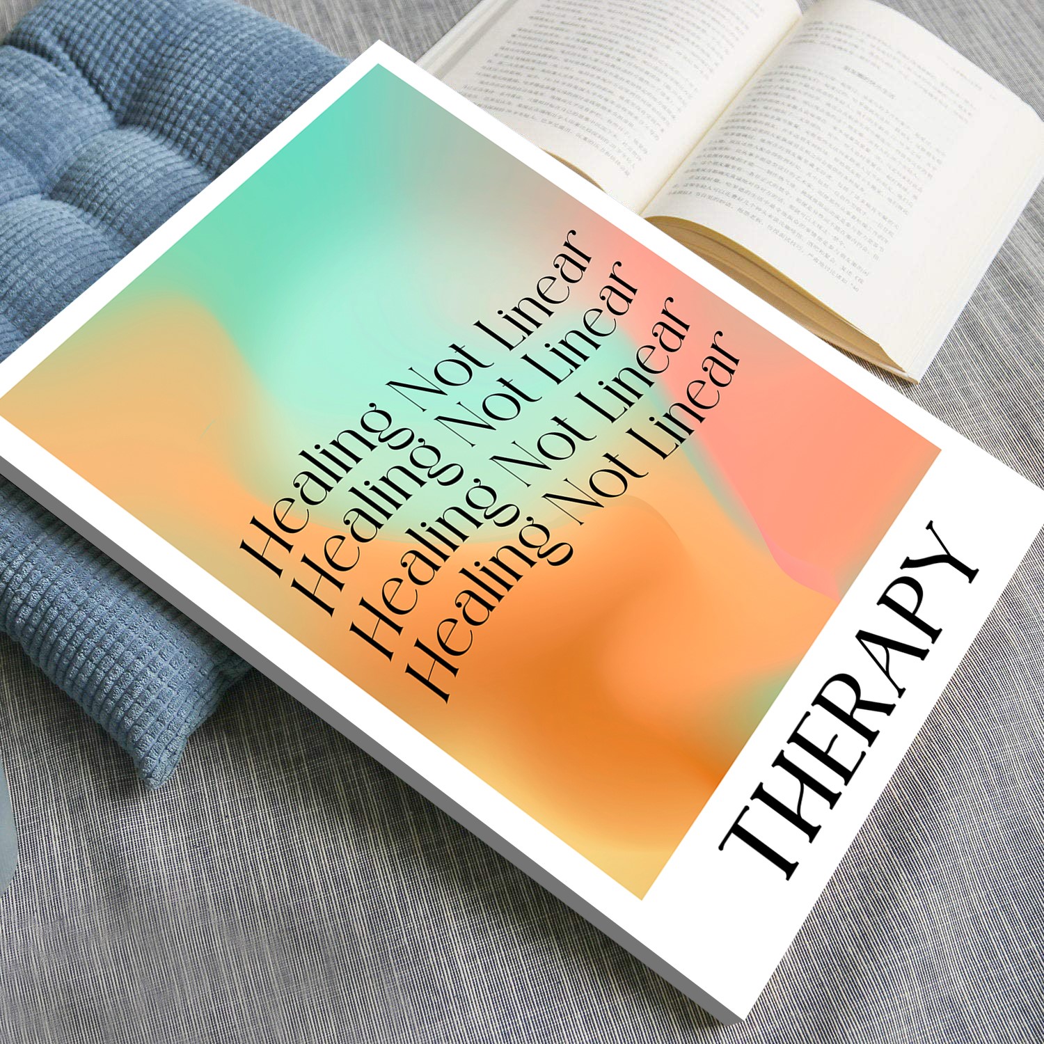 Healing Not Linear Aura Pink Mental Health Wall Art - Image 4