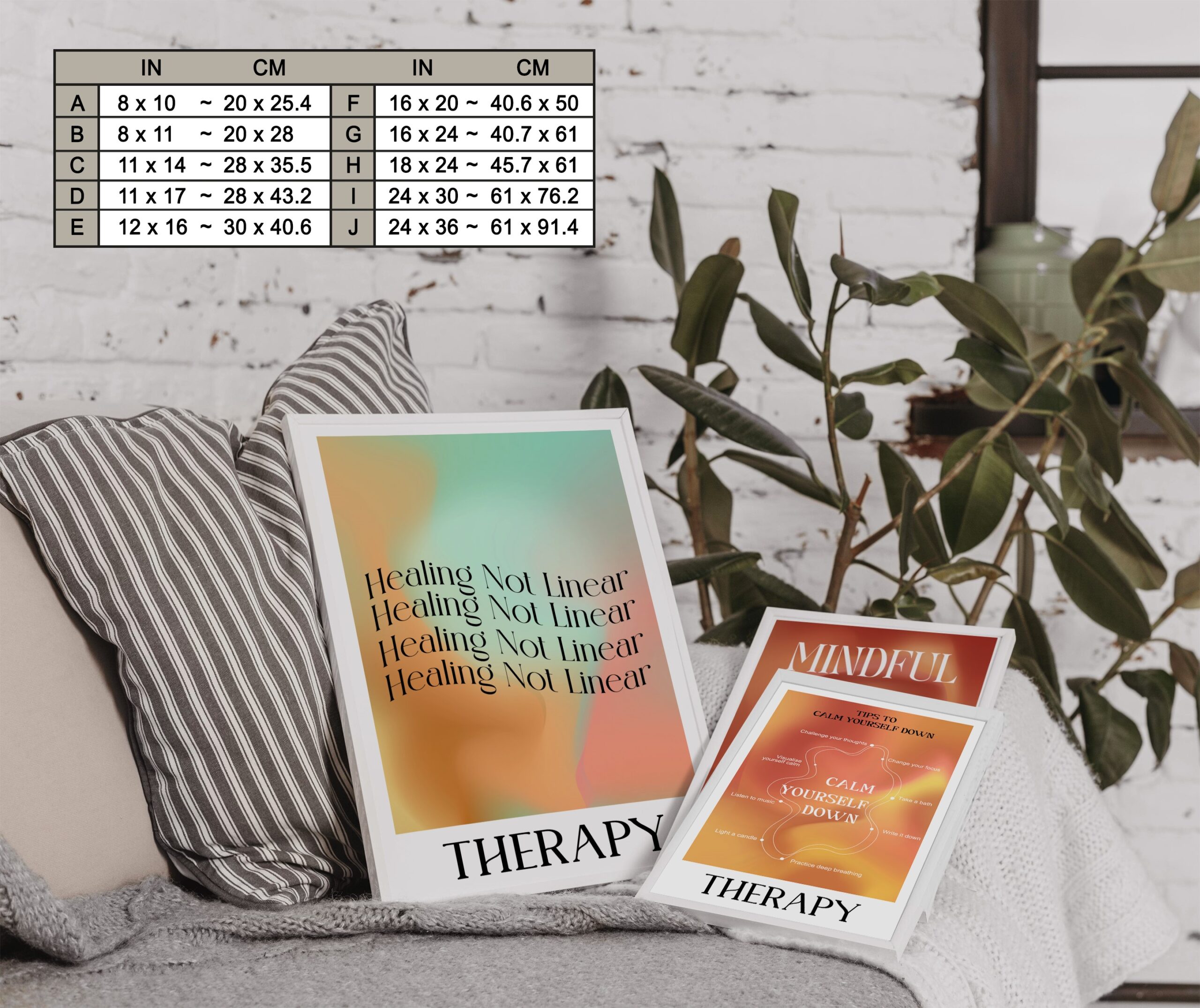 Healing Not Linear Aura Pink Mental Health Wall Art - Image 7