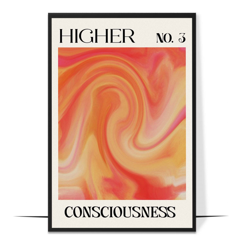 Higher Consciousness hand-drawn aura print — A soft pink aura gradient with a hand-lettered