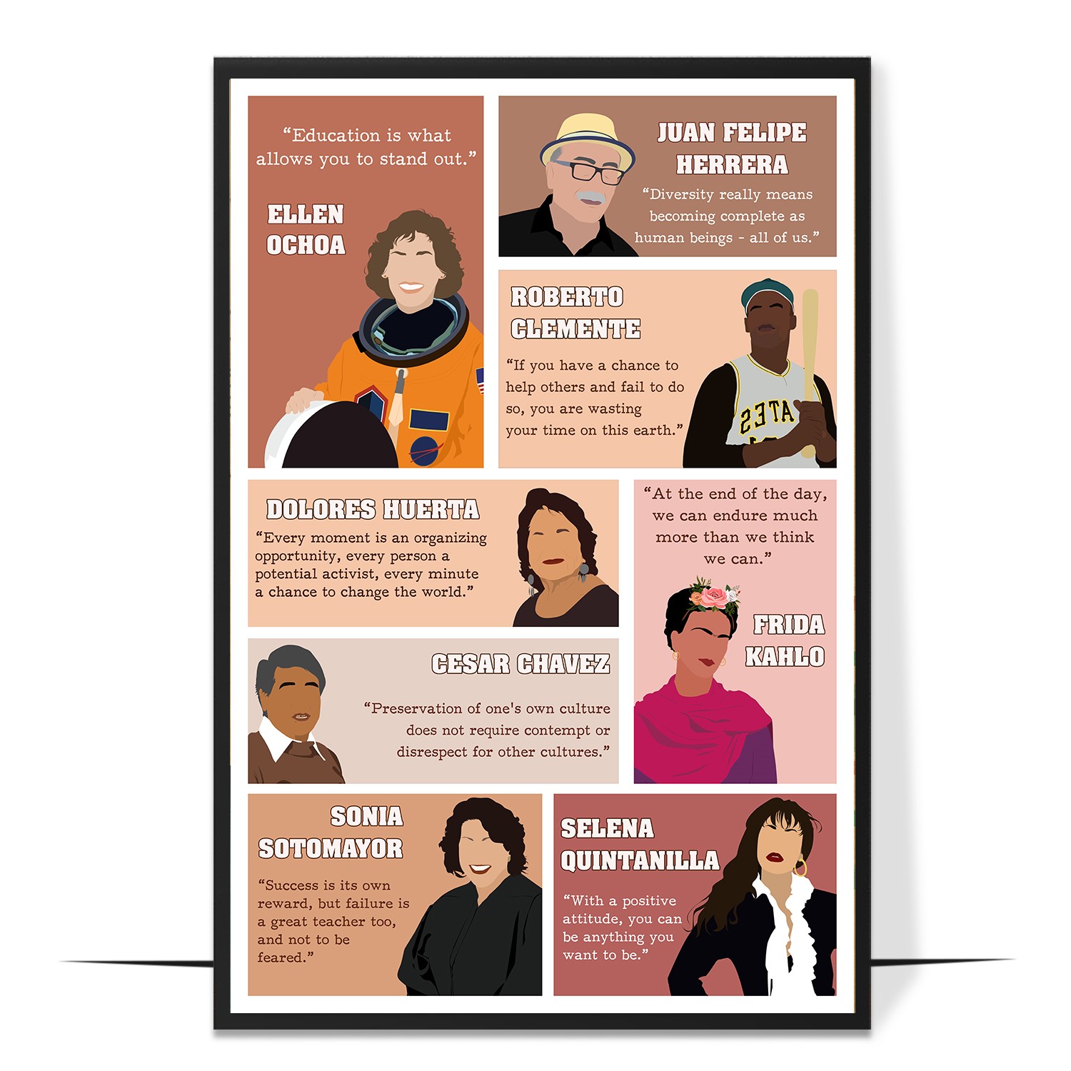 Hispanic Leaders Hand-drawn Wall Art