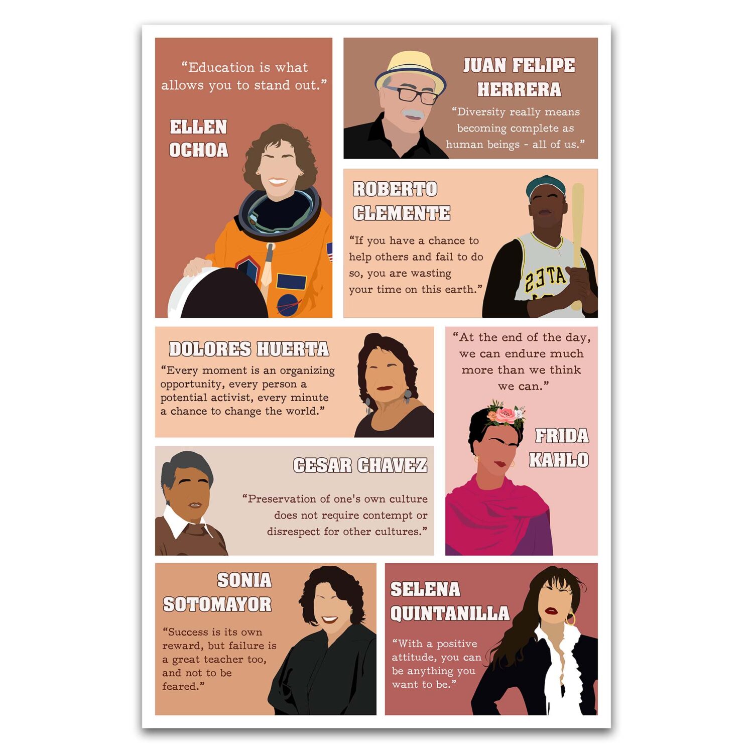 Hispanic Leaders Inspirational Wall Art