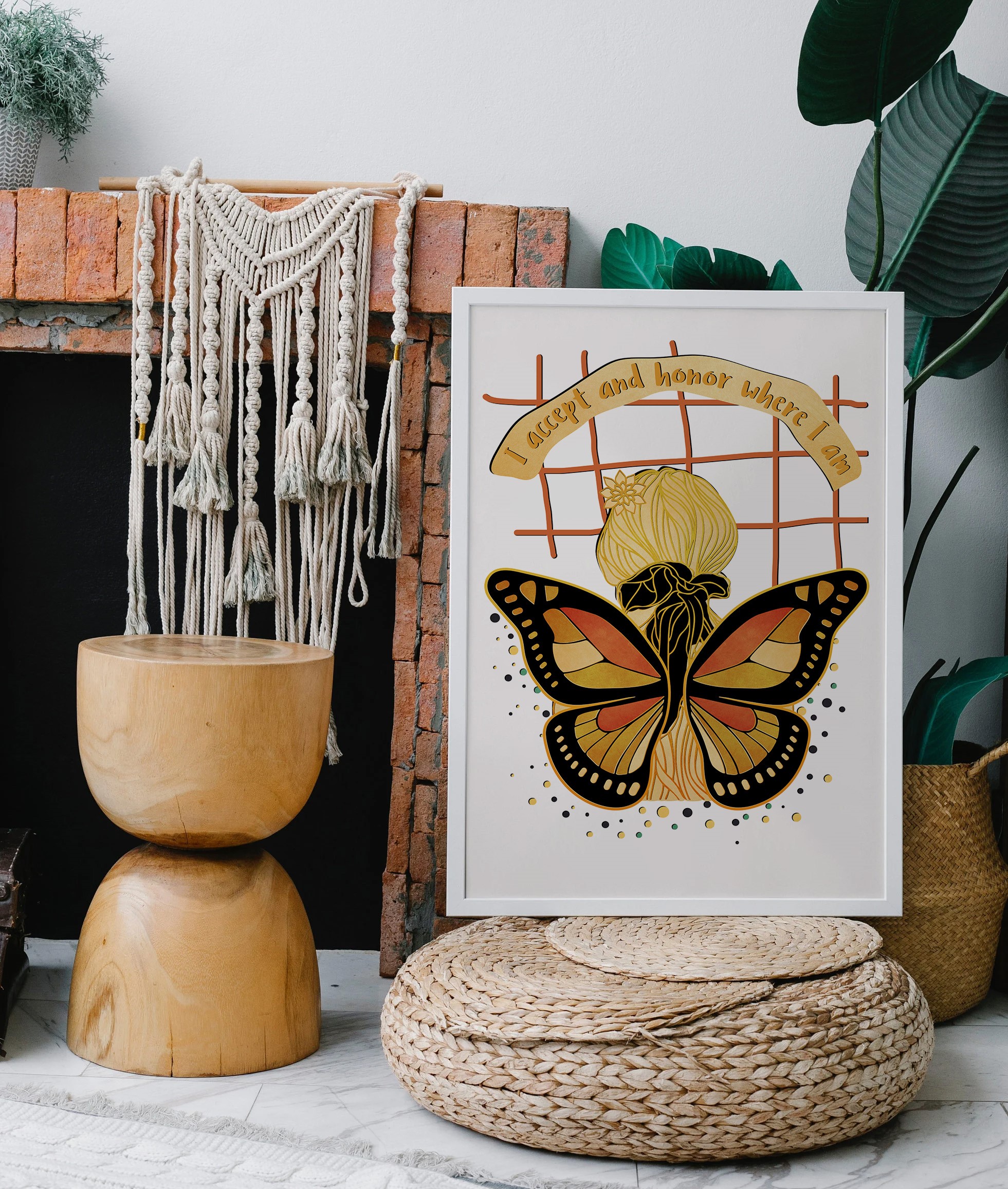 I Accept and Honor Where I Am Mental Health Wall Art - Image 2