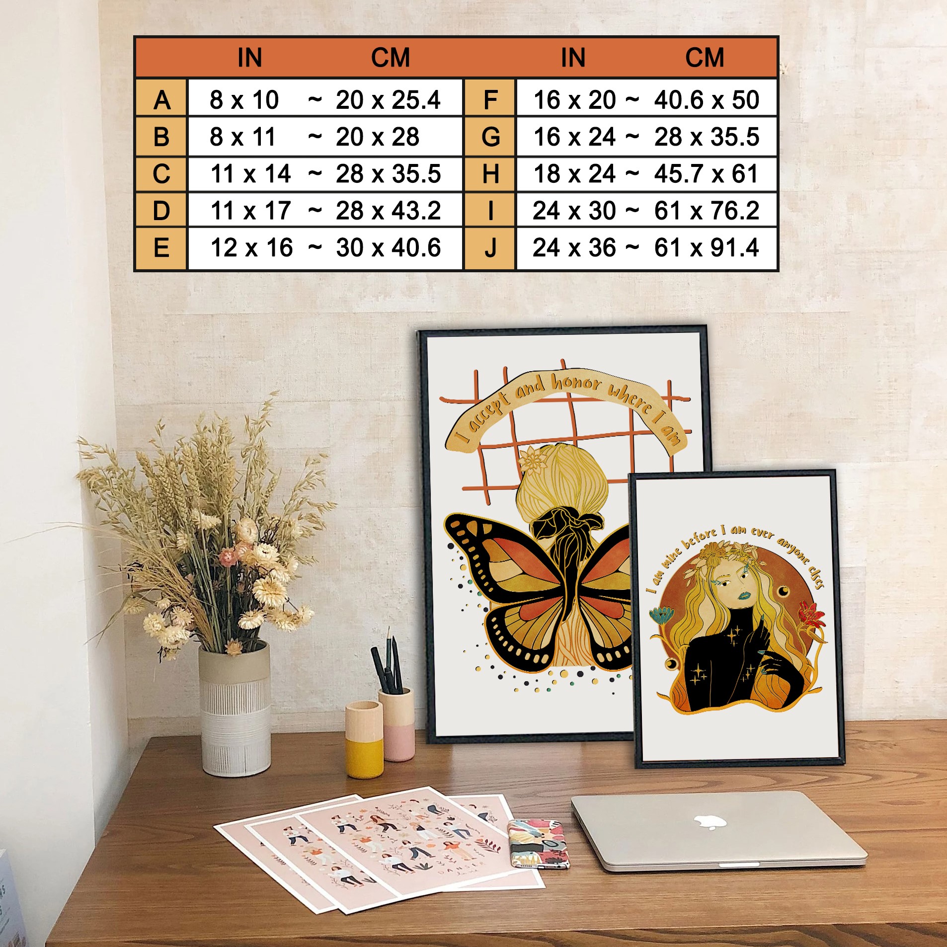 I Accept and Honor Where I Am Mental Health Wall Art - Image 7