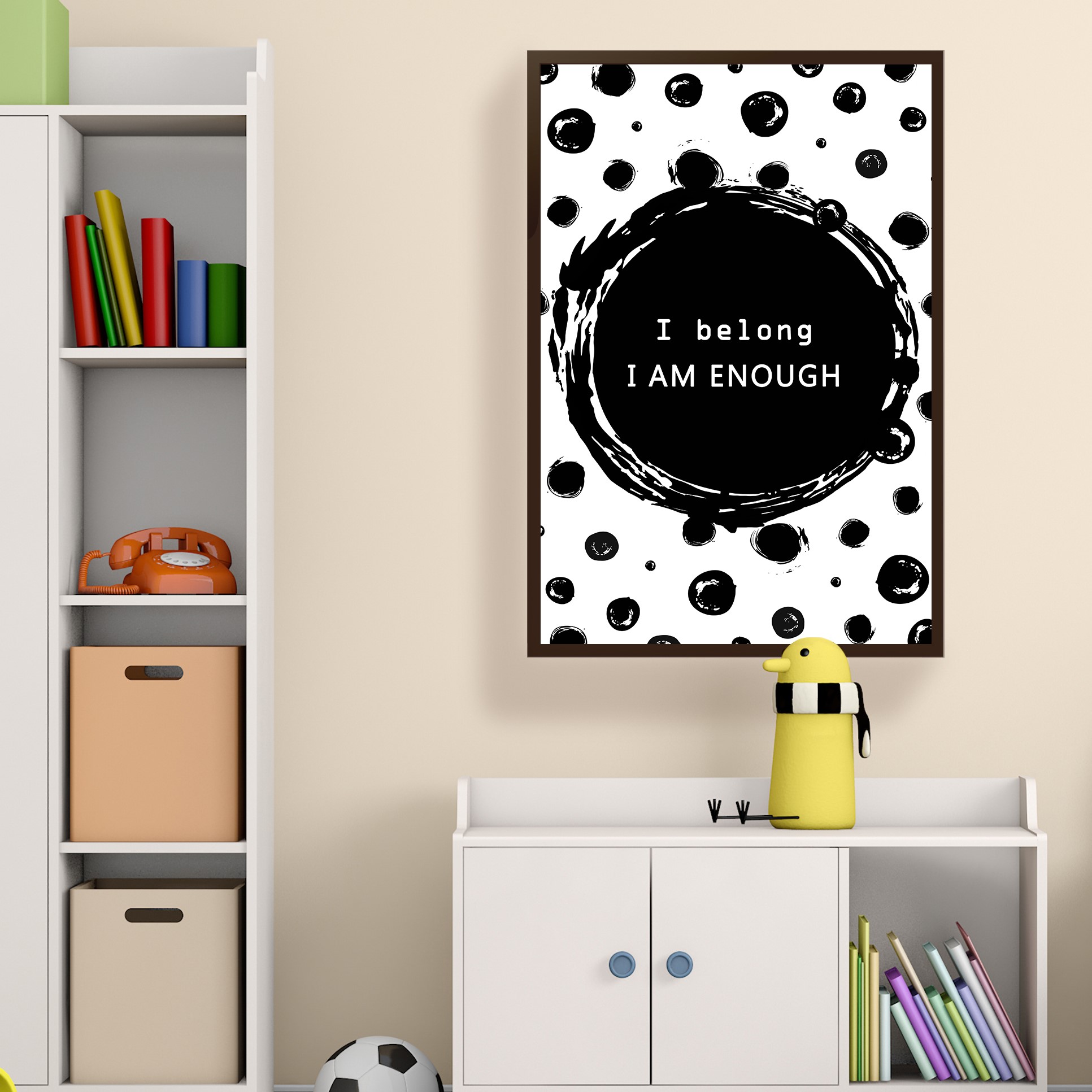 I Belong I Am Enough Growth Mindset Quote Wall Art - Image 3