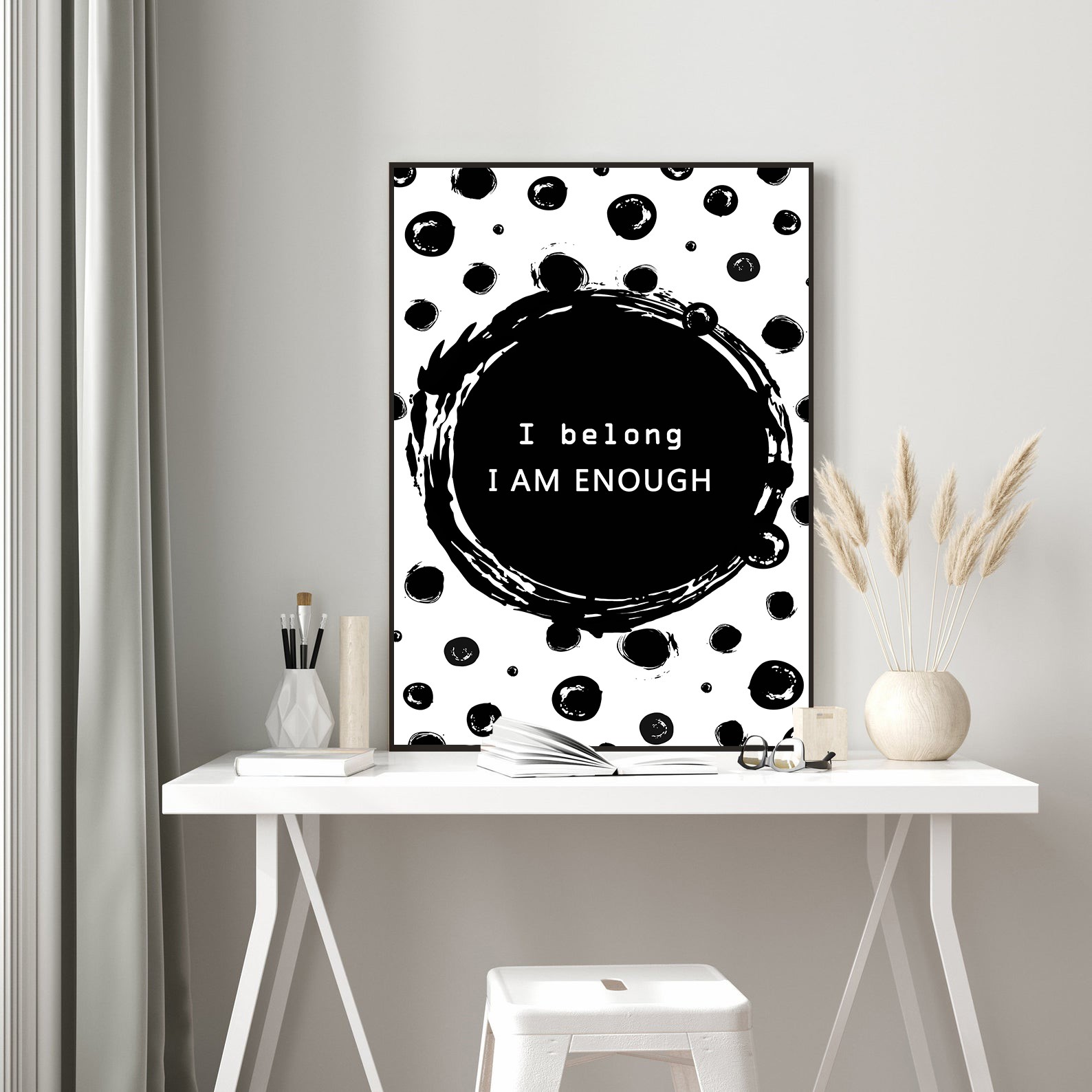 I Belong I Am Enough Growth Mindset Quote Wall Art - Image 5