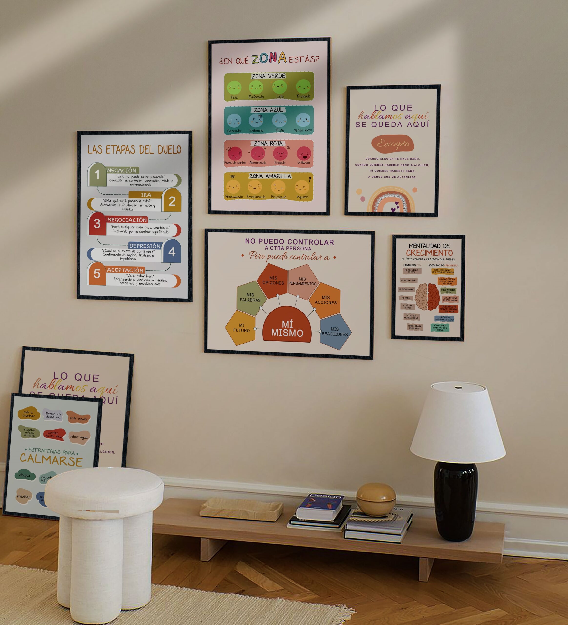 I Can't Control Anyone Spanish Mental Health Wall Art - Image 6