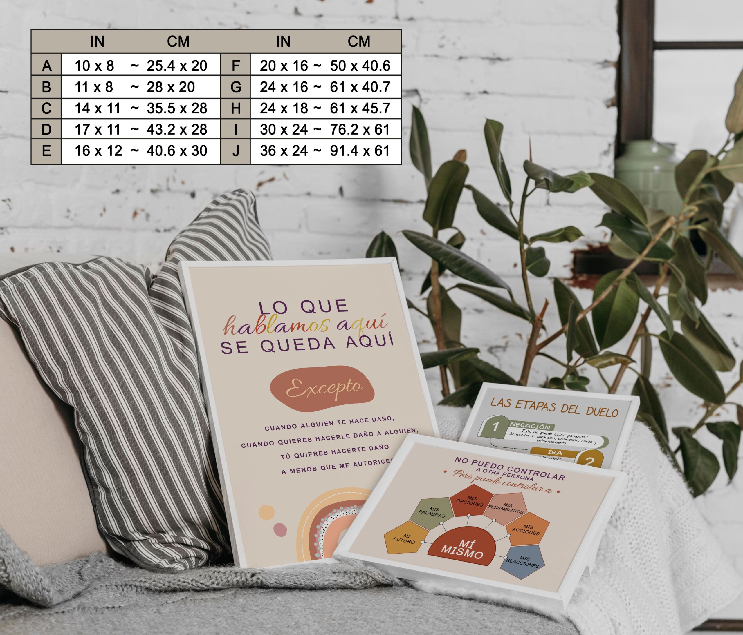 I Can't Control Anyone Spanish Mental Health Wall Art - Image 7