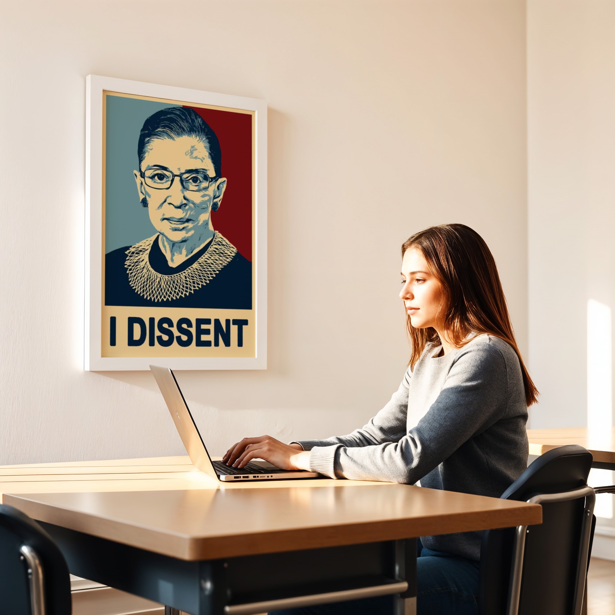 I Dissent RBG Empower Women Inspirational Quote Wall Art - Image 5
