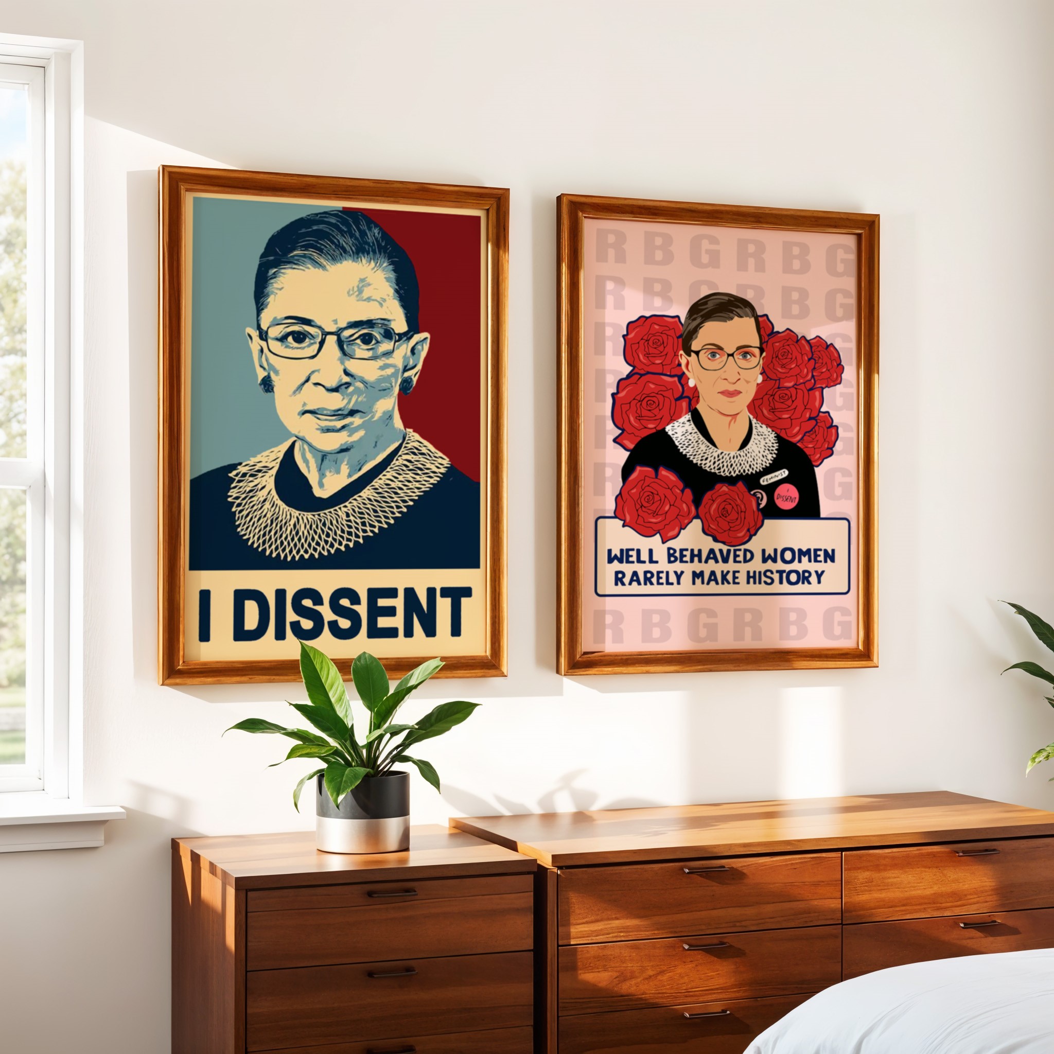 I Dissent RBG Empower Women Inspirational Quote Wall Art - Image 6
