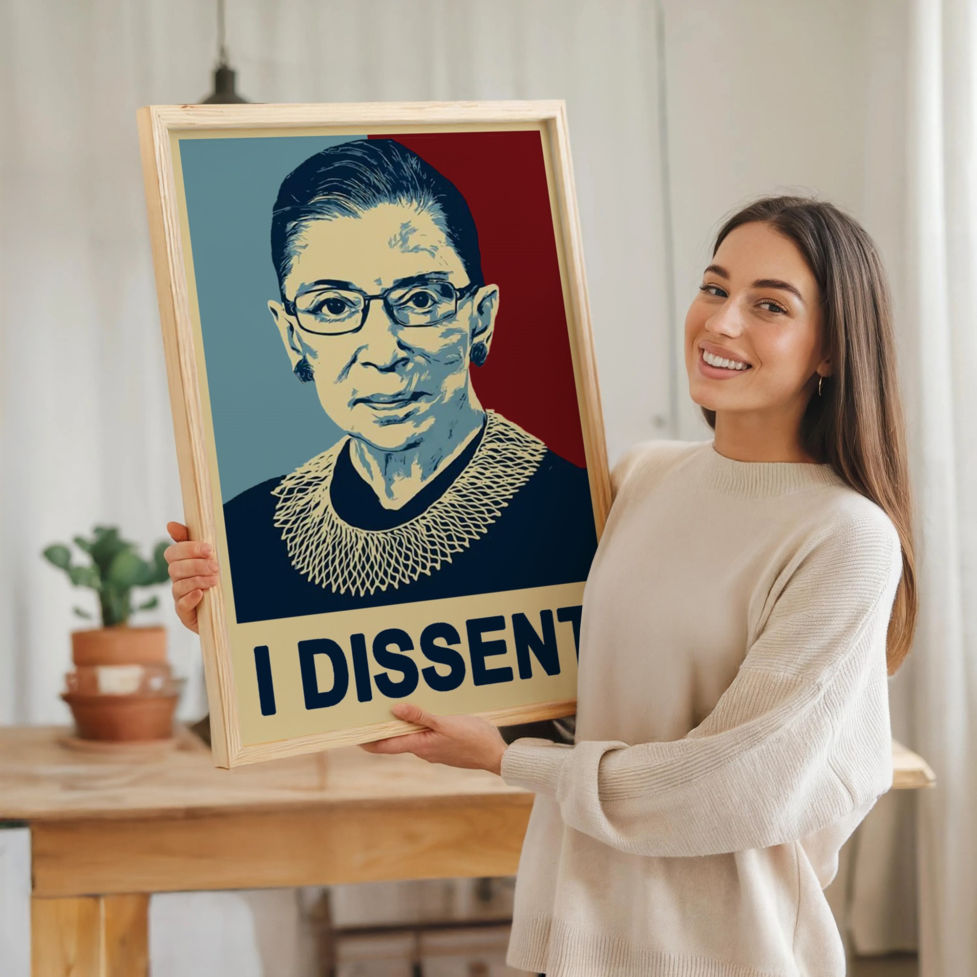 I Dissent RBG Empower Women Inspirational Quote Wall Art - Image 7