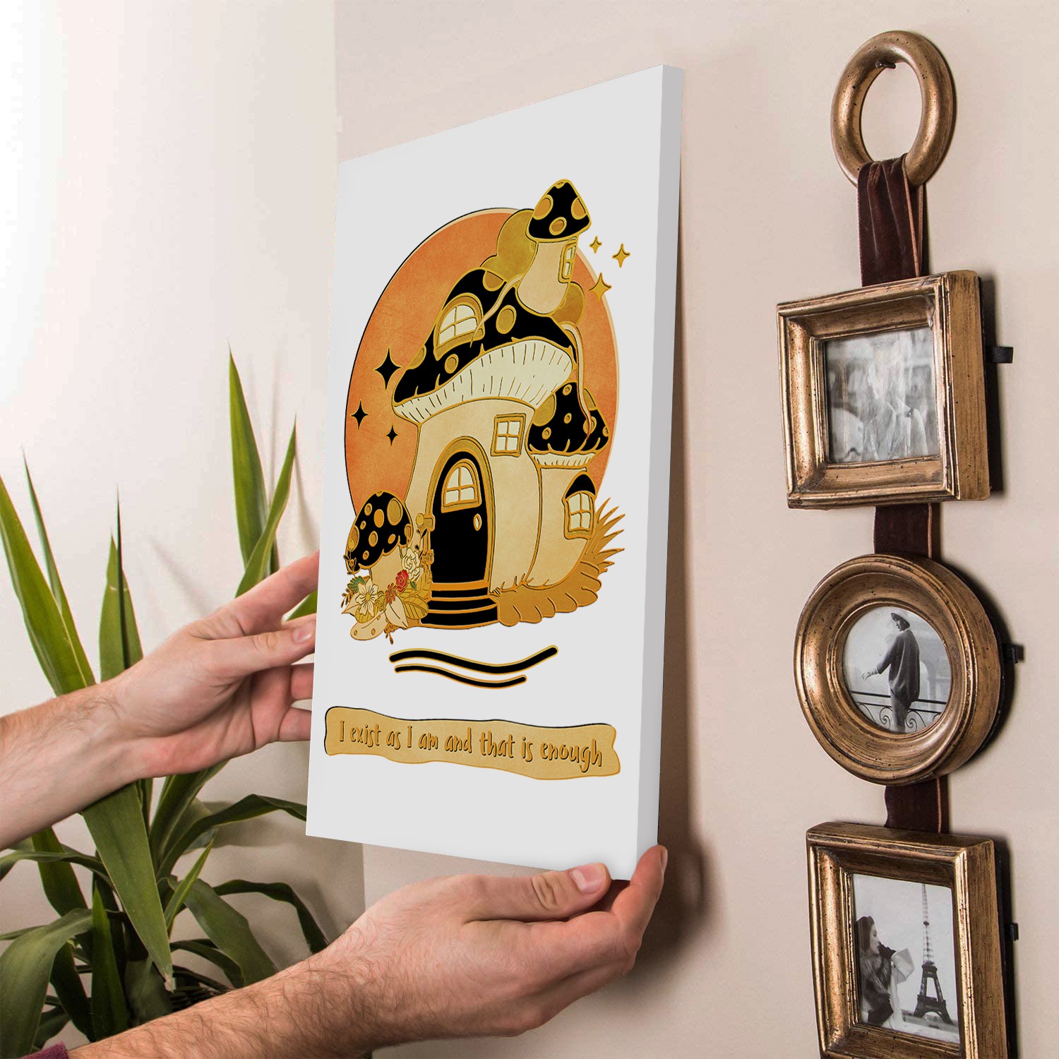 I Exist As I Am Hippie Positive Mental Health Wall Art - Image 4