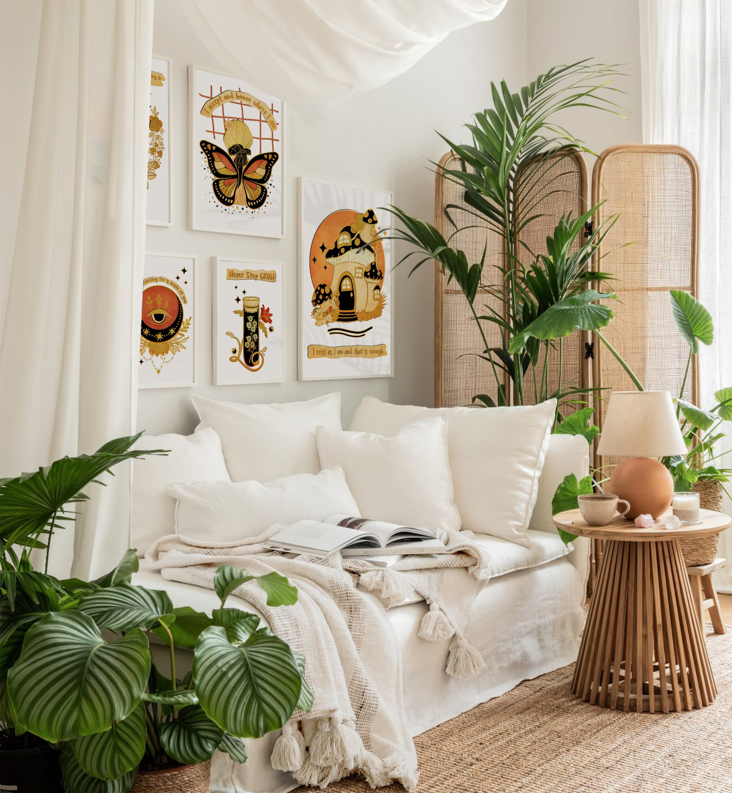 I Exist As I Am Hippie Positive Mental Health Wall Art - Image 6