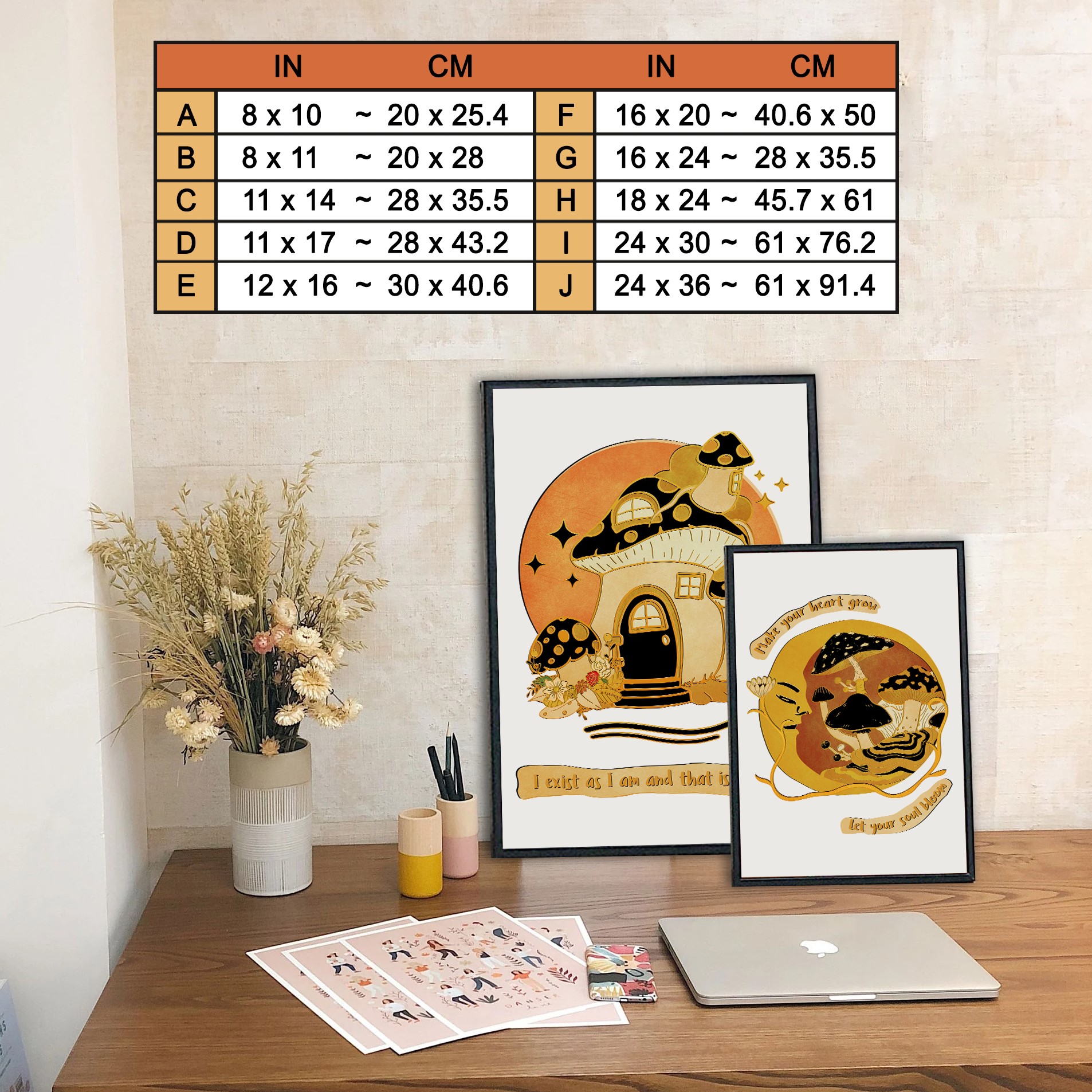 I Exist As I Am Hippie Positive Mental Health Wall Art - Image 7