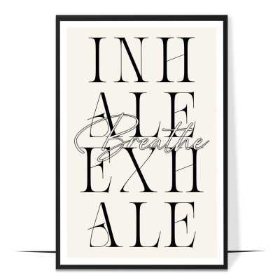 Inhale Exhale Typography Wall Art