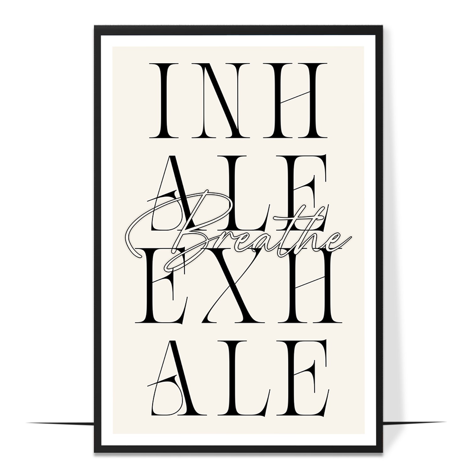 Inhale Exhale Typography Wall Art