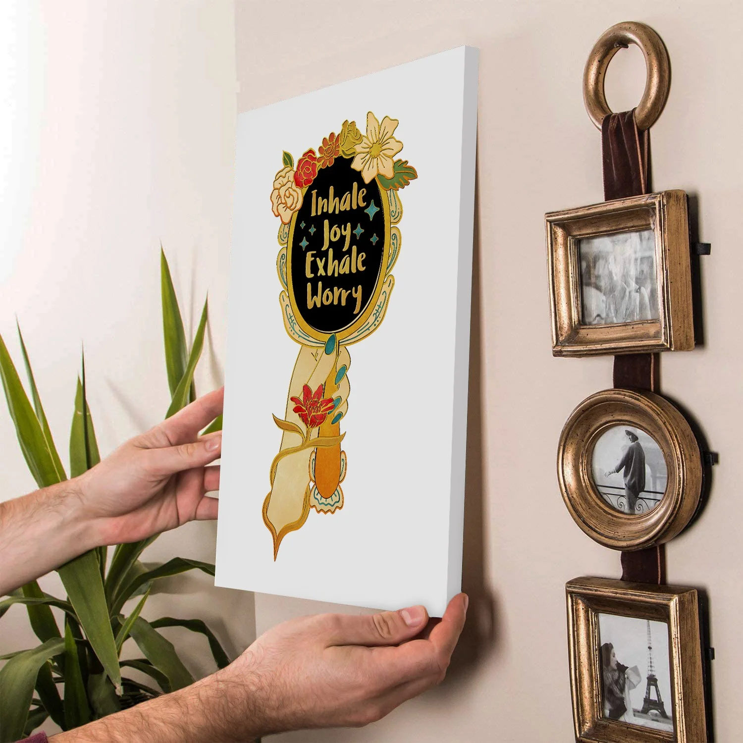 Inhale Joy Exhale Worry Hippie Mental Health Wall Art - Image 3