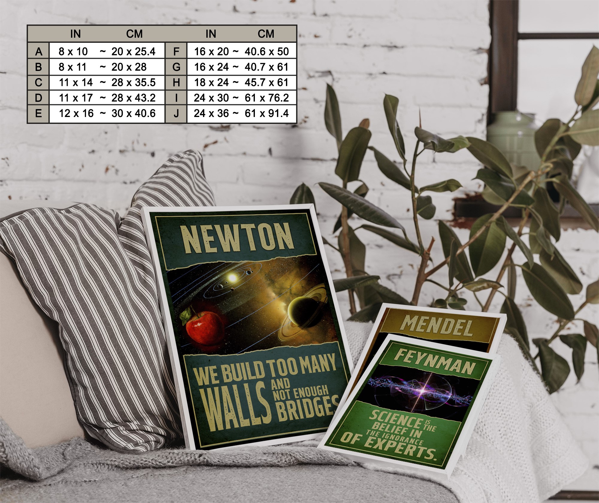 Isaac Newton Scientist Inspirational Quote Wall Art - Image 7