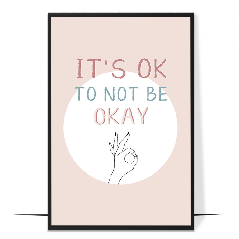 It Is Okay hand-drawn abstract print — A soft abstract gradient framing the gentle