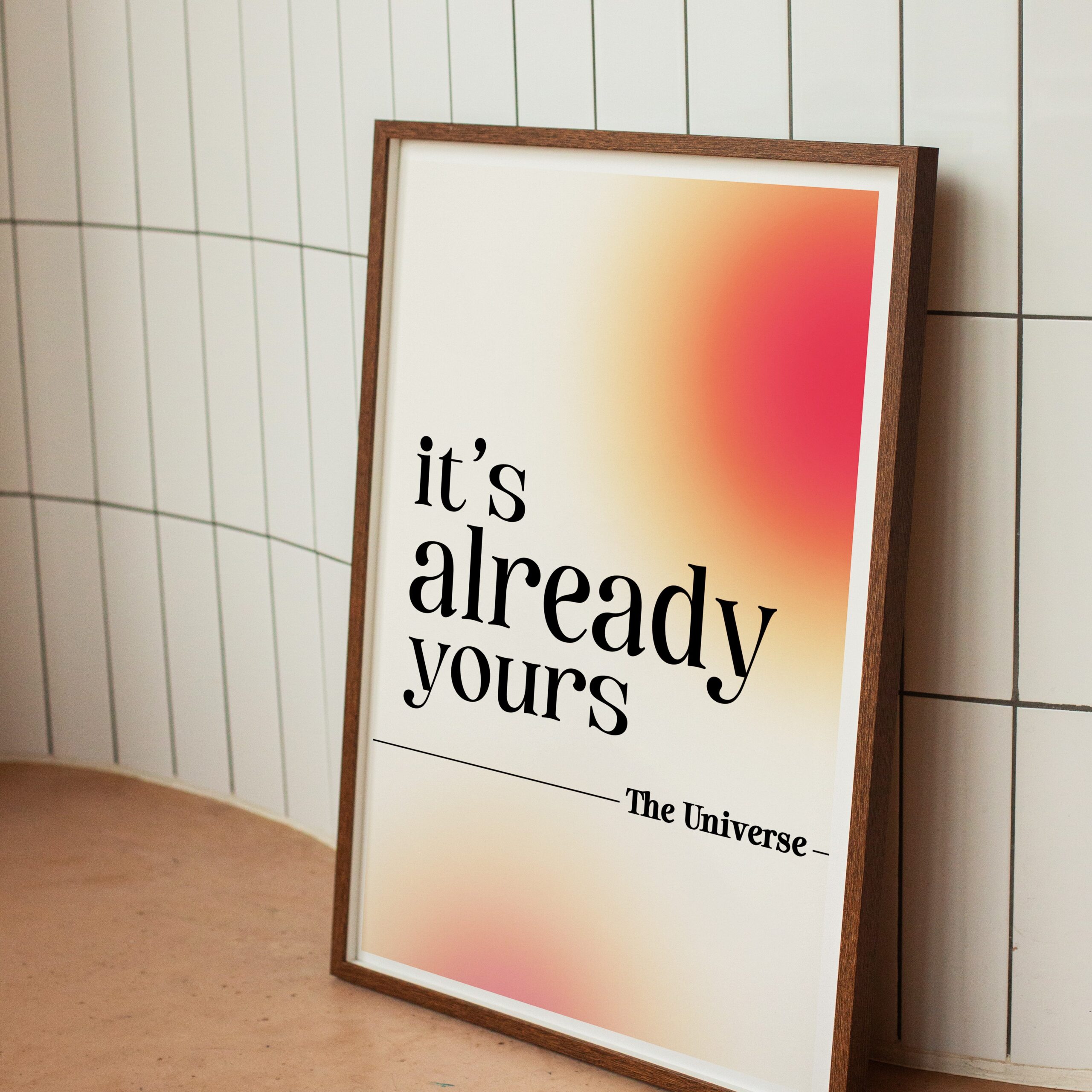 It's Already Yours Pink Mental Health Aura Wall Art - Image 2