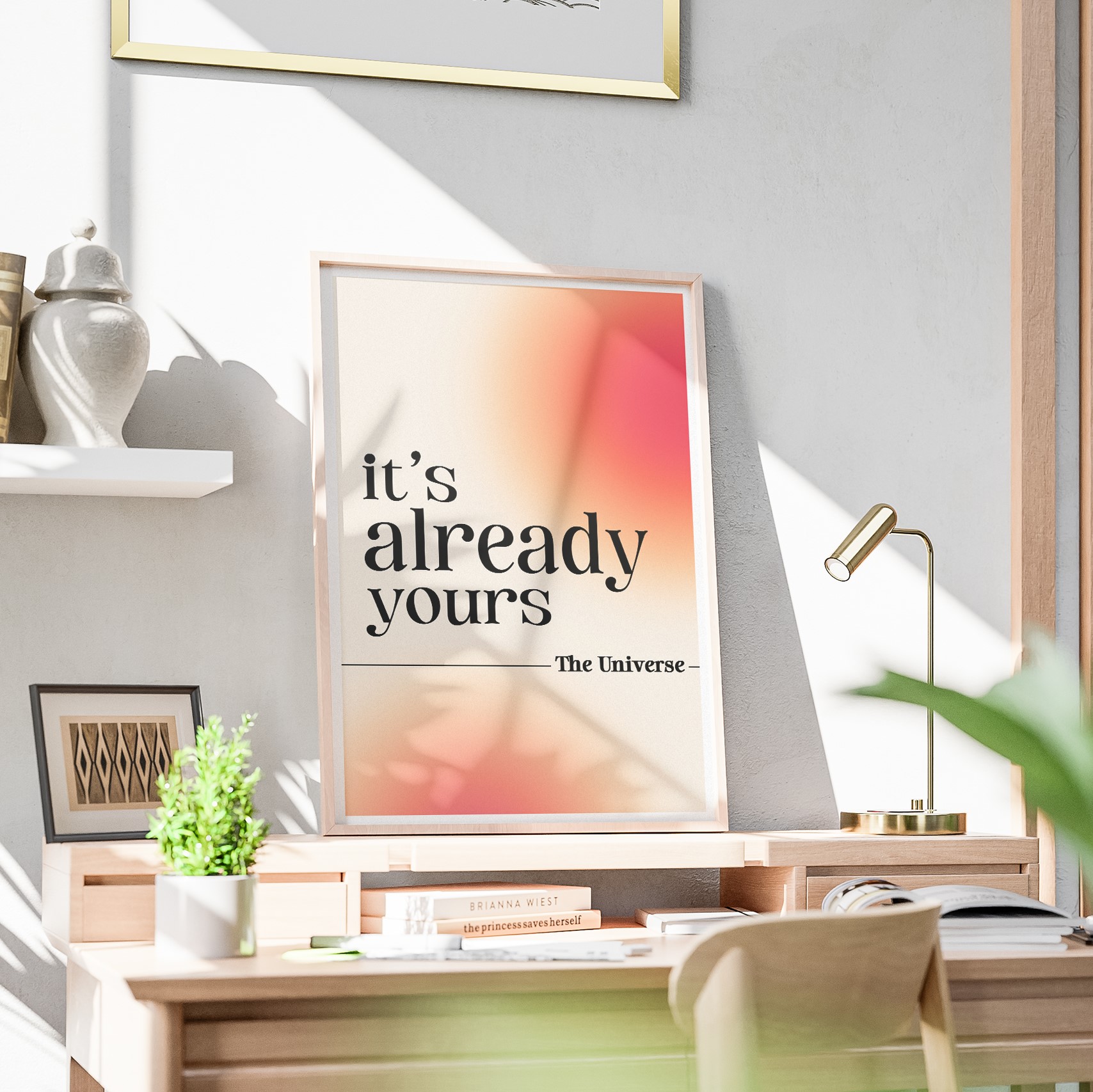 It's Already Yours Pink Mental Health Aura Wall Art - Image 3