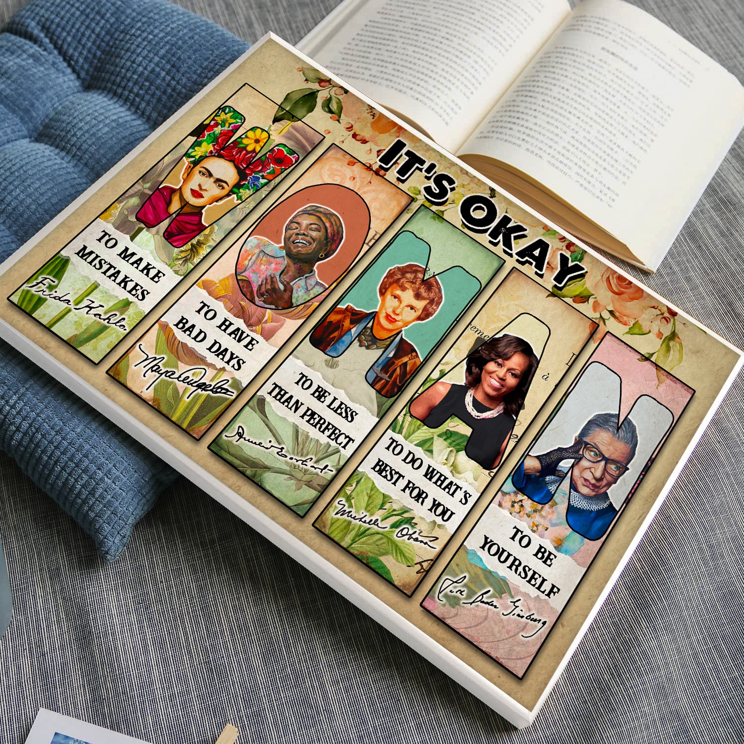 It's Okay Feminist Vintage Inspirational Quote Wall Art - Image 4