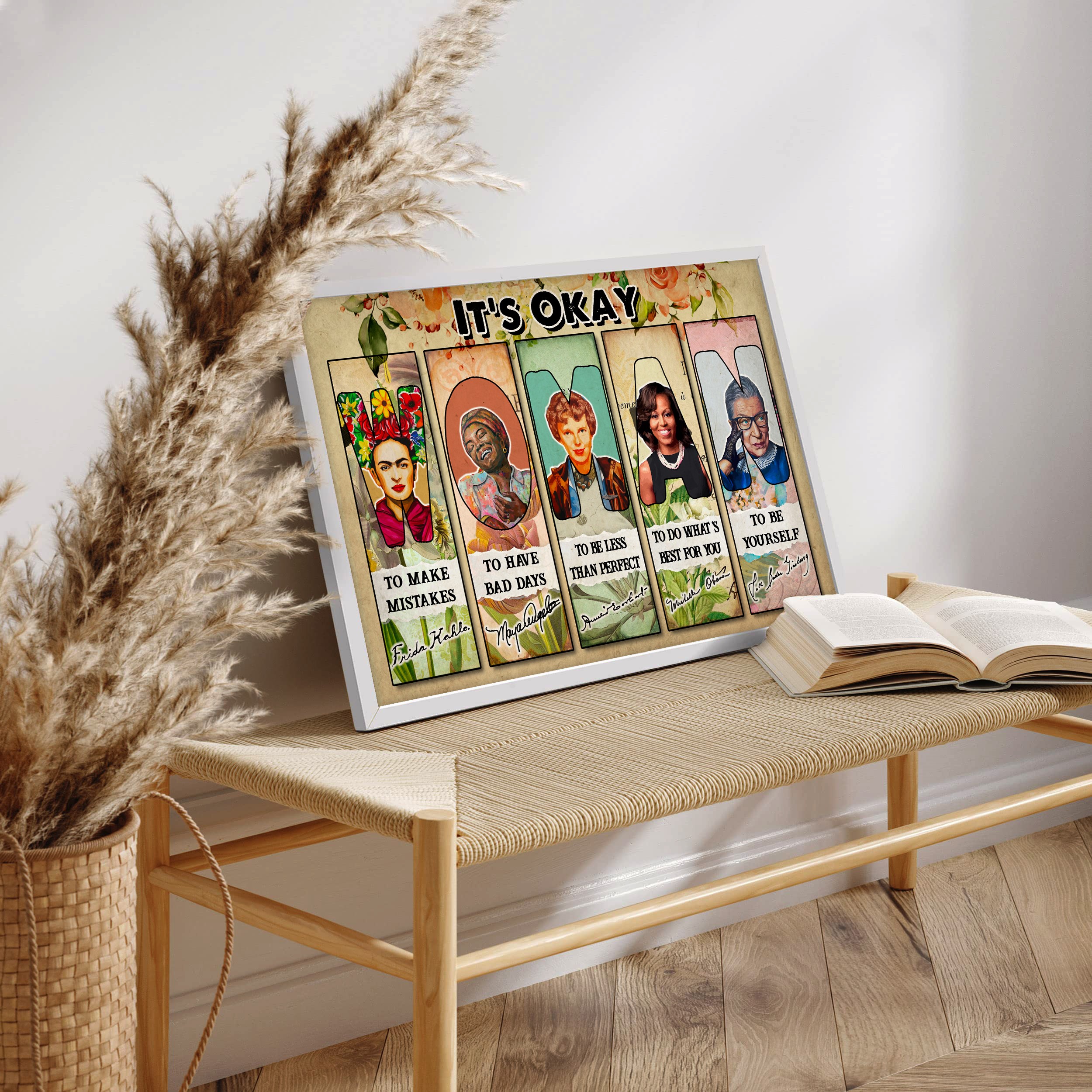 It's Okay Feminist Vintage Inspirational Quote Wall Art - Image 6