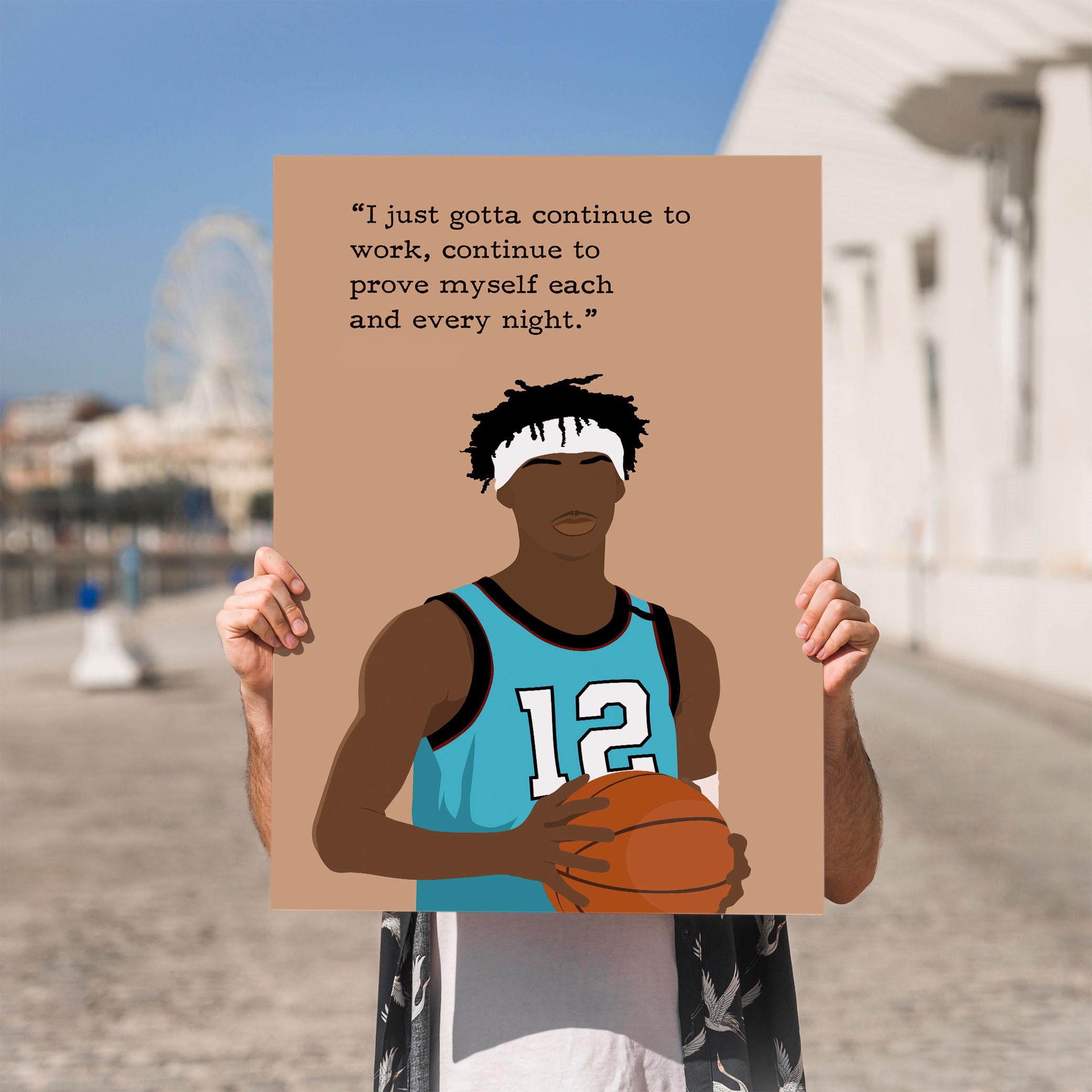 Ja Morant Basketball Motivational Quote Wall Art - Image 2