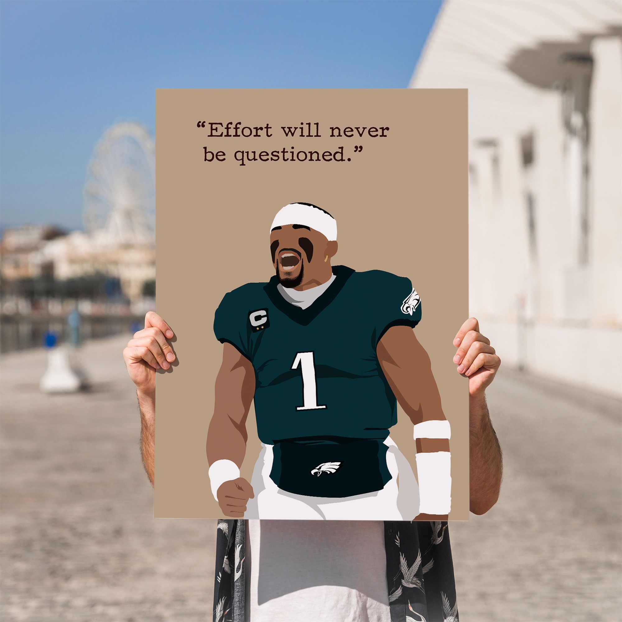 Jalen Hurts Rugby Motivational Quote Wall Art - Image 2