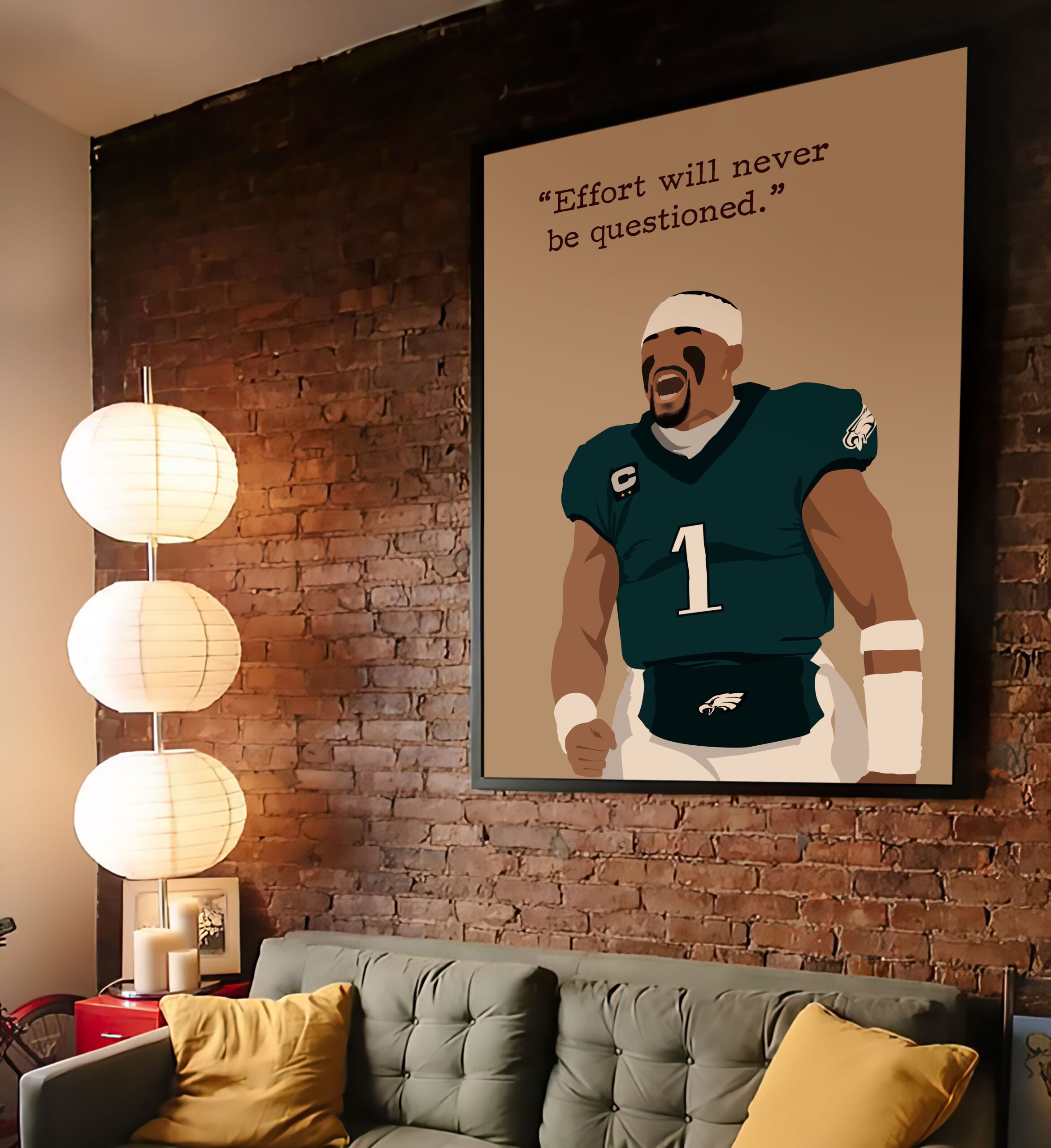 Jalen Hurts Rugby Motivational Quote Wall Art - Image 3